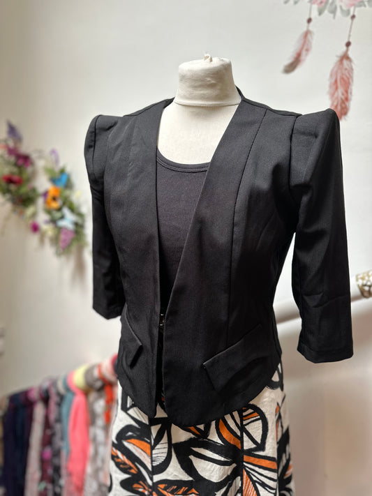 Atelier 61 Black Cropped Blazer Size S