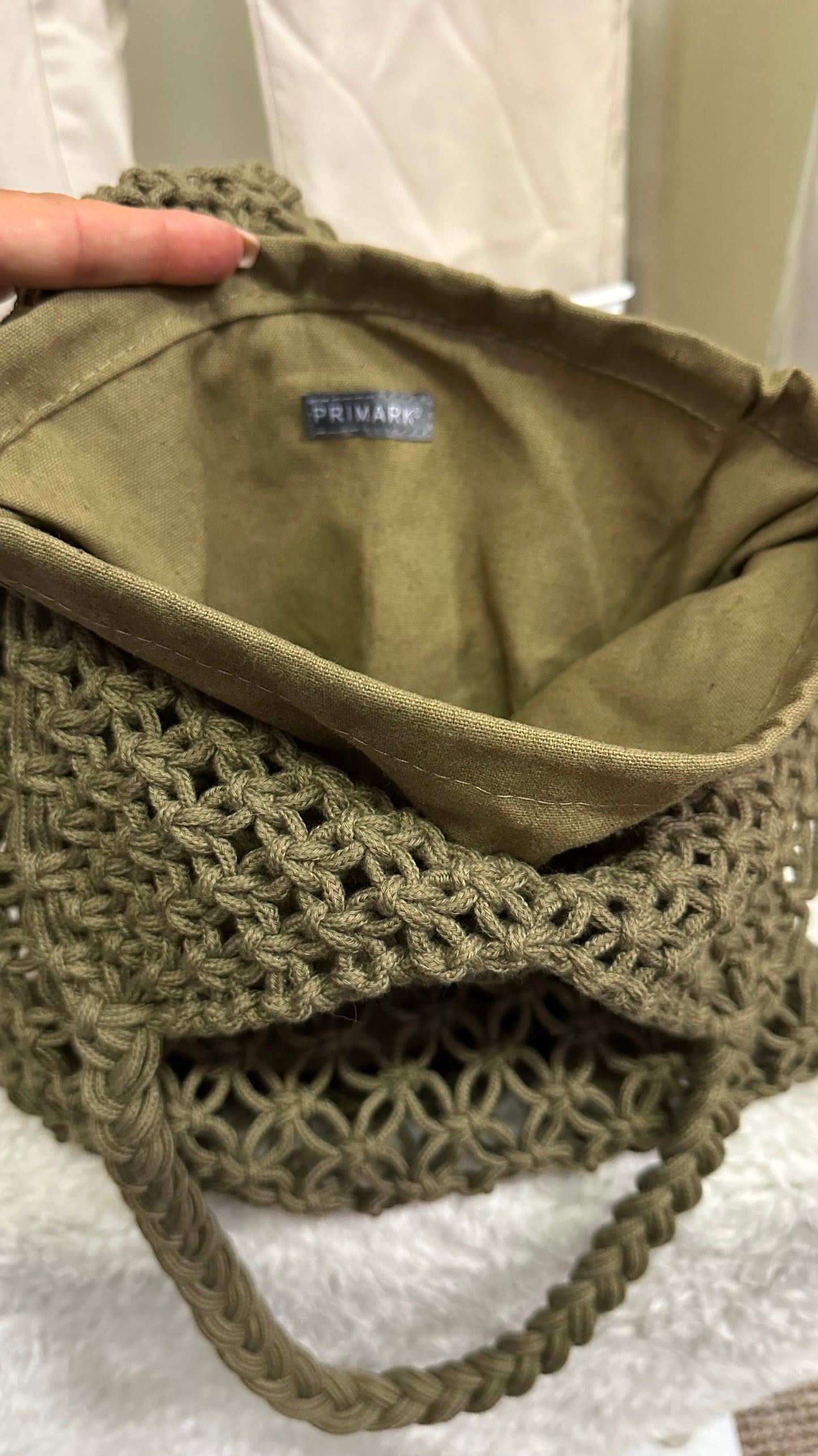Primark Olive Crochet Bag
