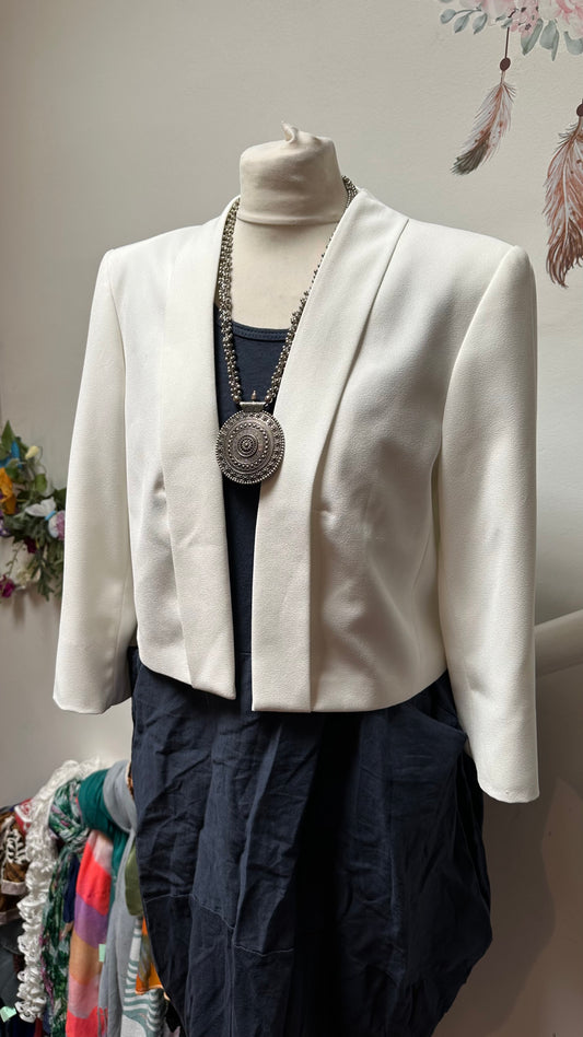 Roman Off White Bolero Dress Jacket Size 16