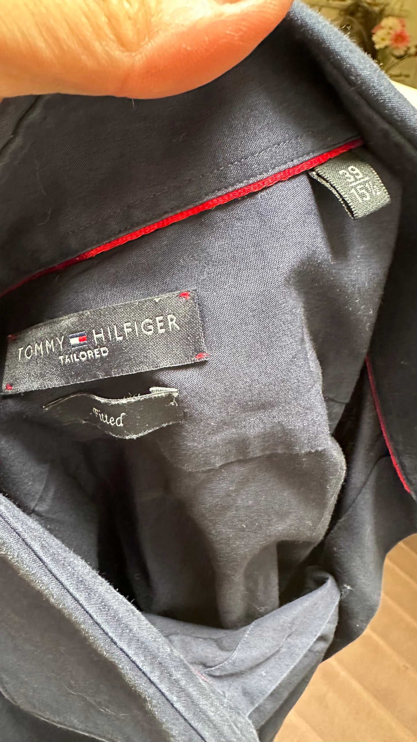 Tommy Hilfiger Navy Fitted Shirt Size M