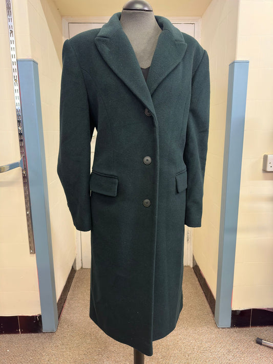 Altro Forest Green Wool & Angora Blend Coat, Size 16, Stunning Coat