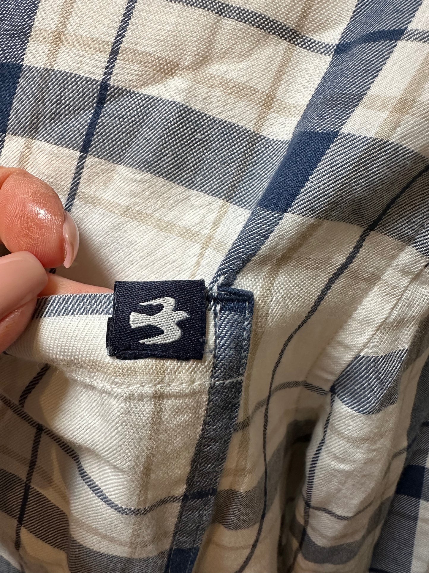 Brakeburn 100% Cotton Blue/White Check Shirt Best Fit Size M