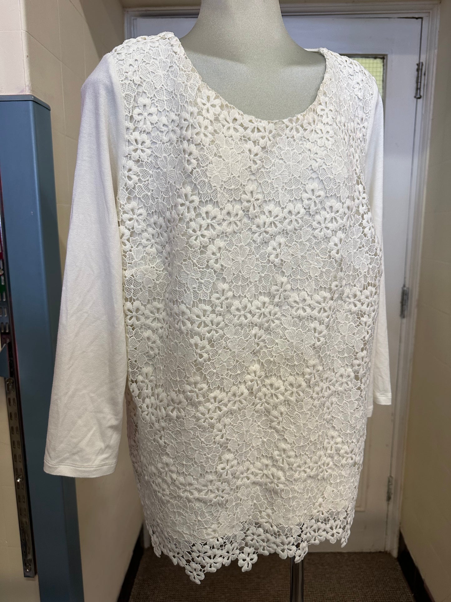 M&S Lace Overlay Top Size 16