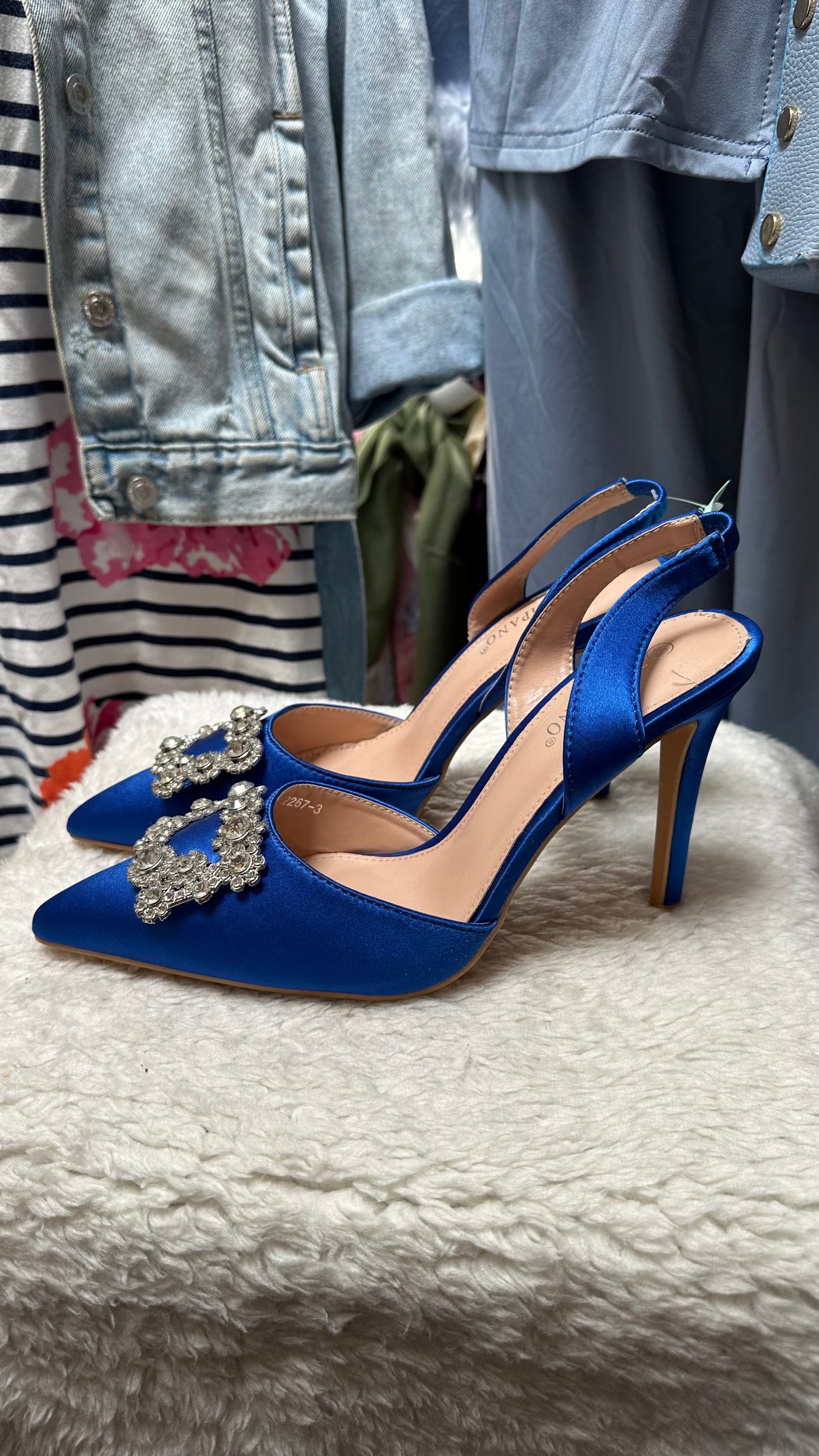 Royal Blue Sparkle Heels As New Size 6.5 (EU 40)