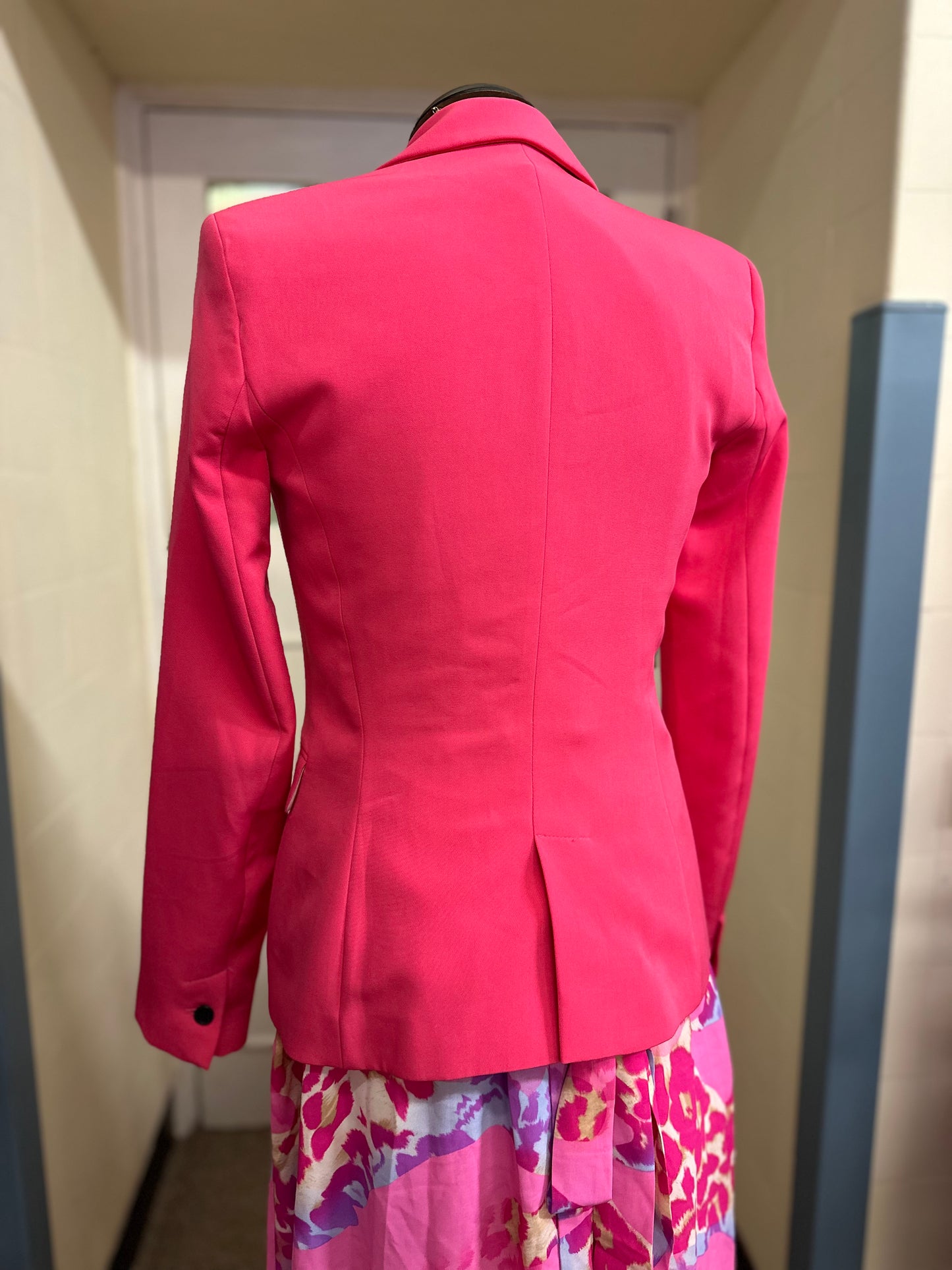 Zara Hot Pink Blazer, Size 6, Small mark from brooch