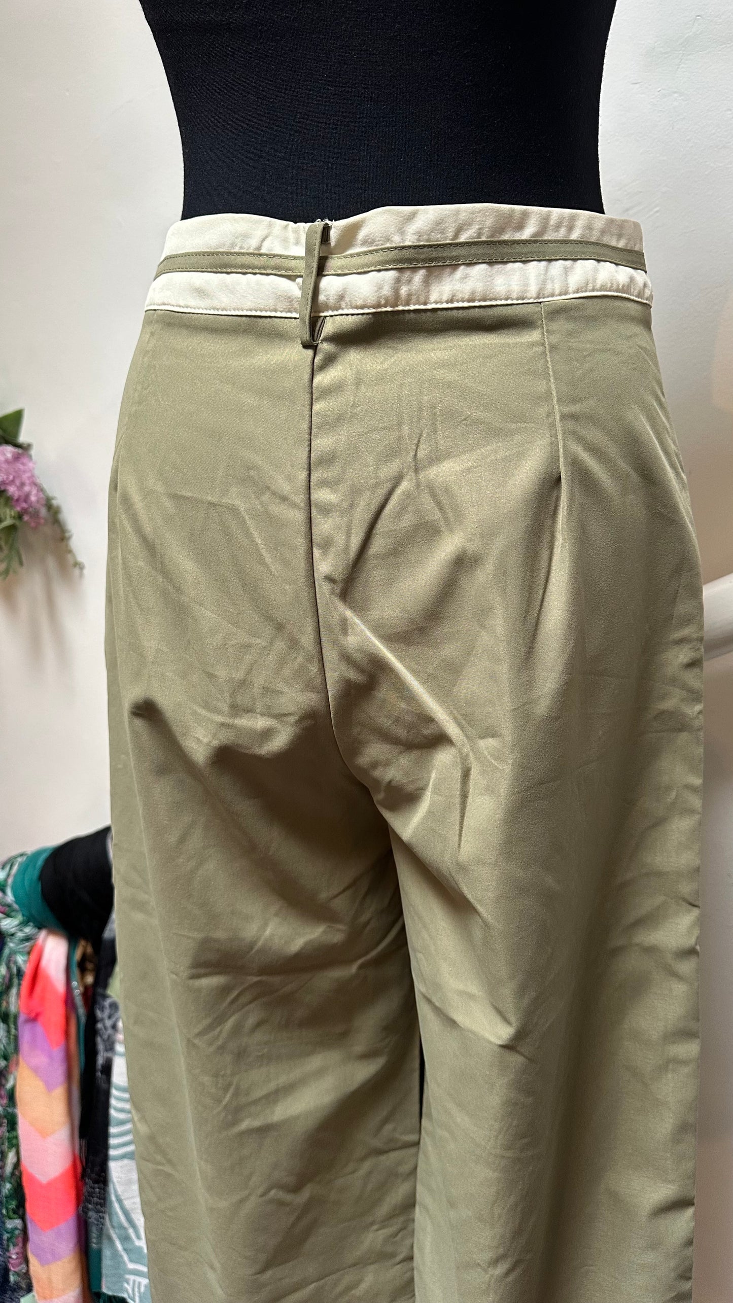 Green Wide Leg Trousers Best Fit Size 10