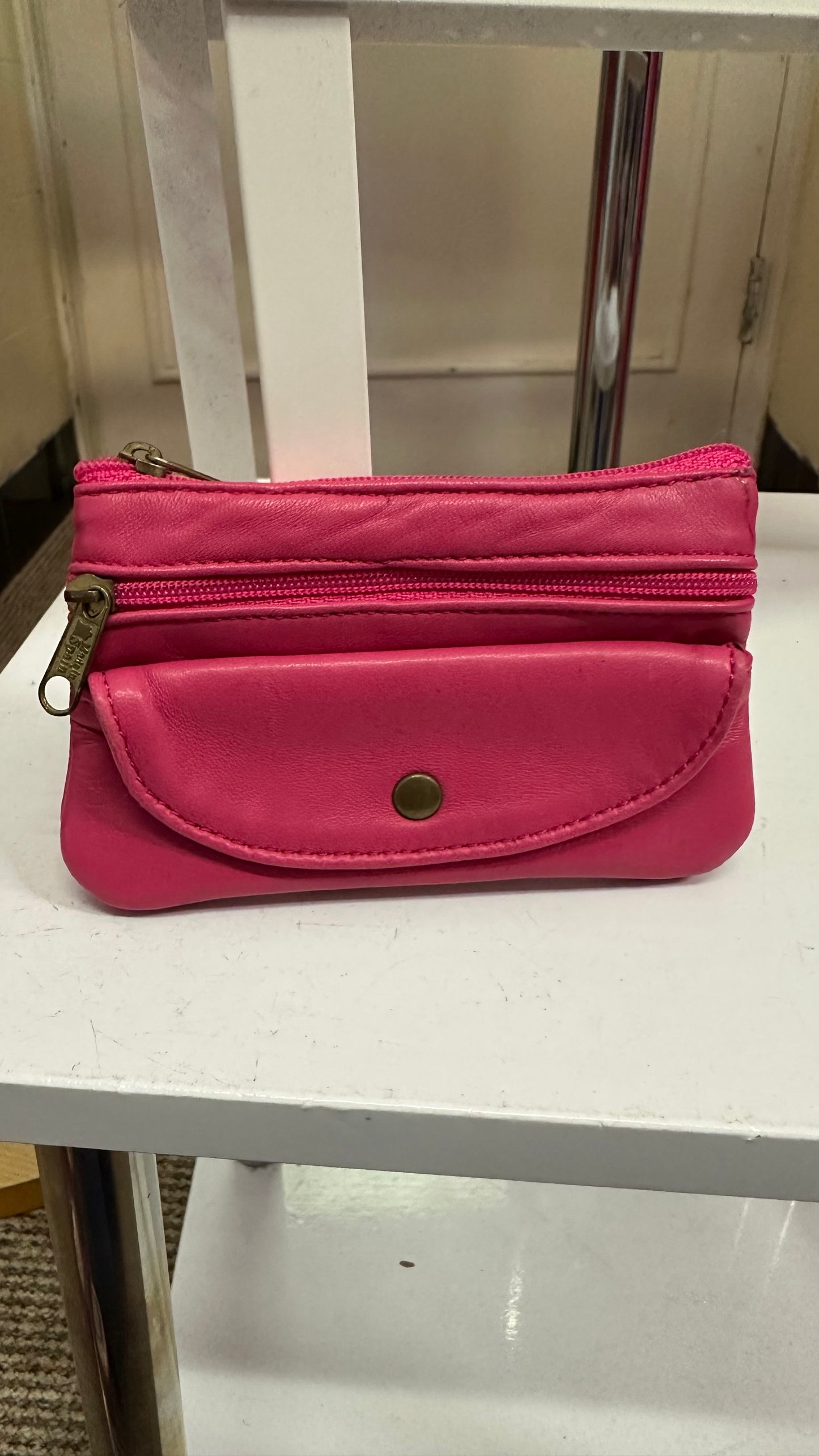 Pink Real Leather Coin Purse