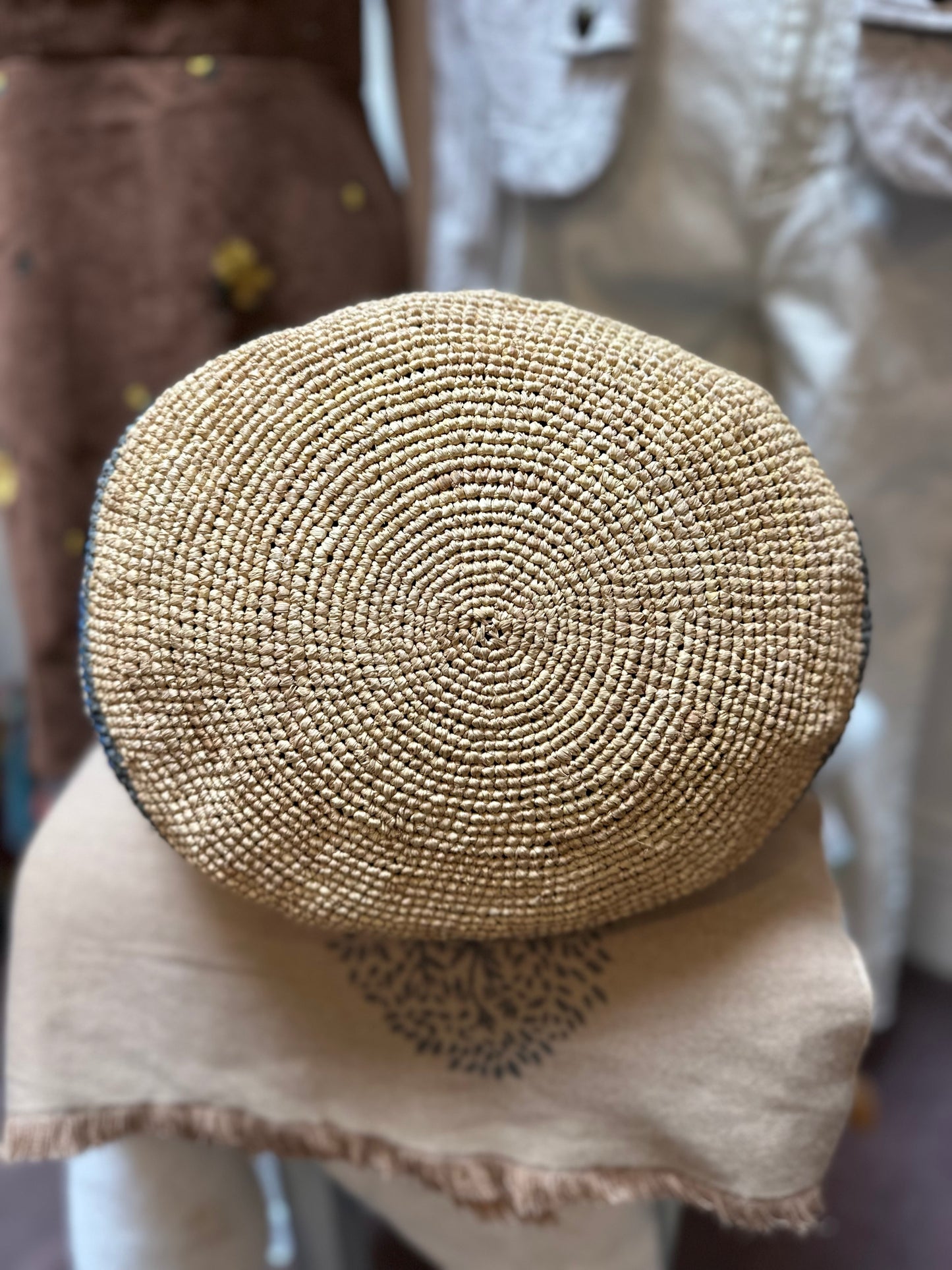 Straw & Leather Bag