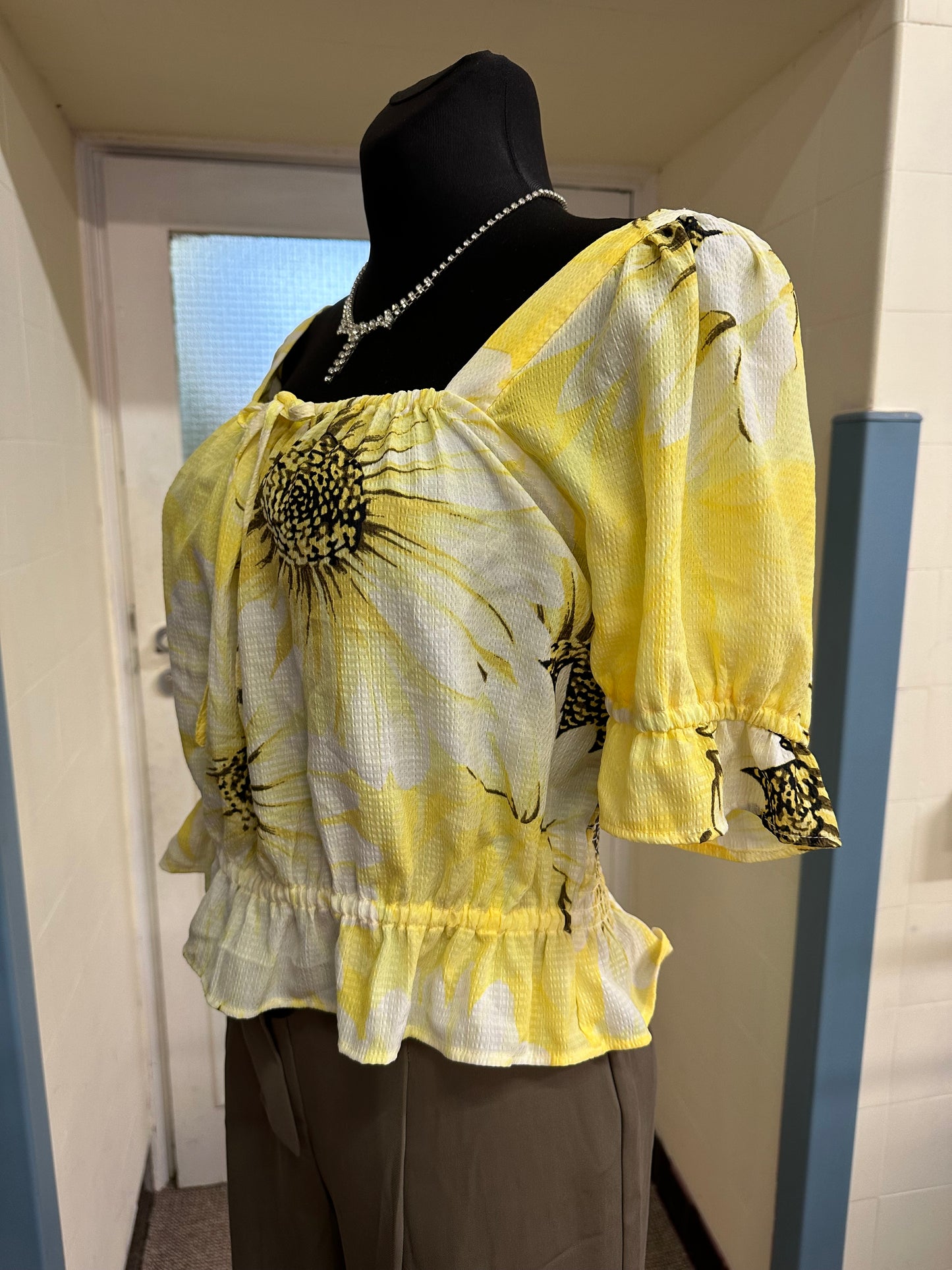 H&M Yellow Top, Size S Large Fitting