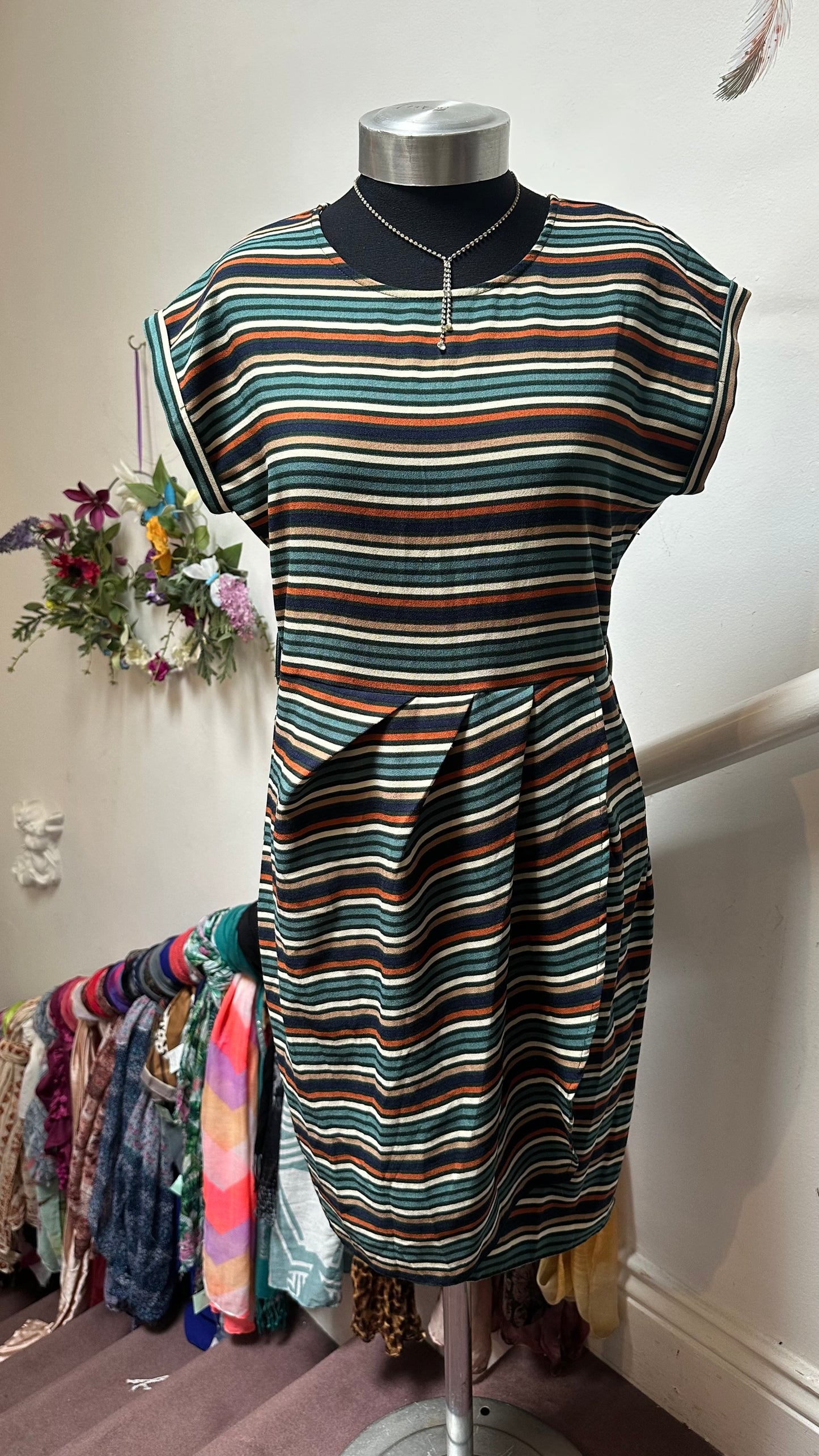 Marc Angelo Stripped Dress (no belt) Size 10