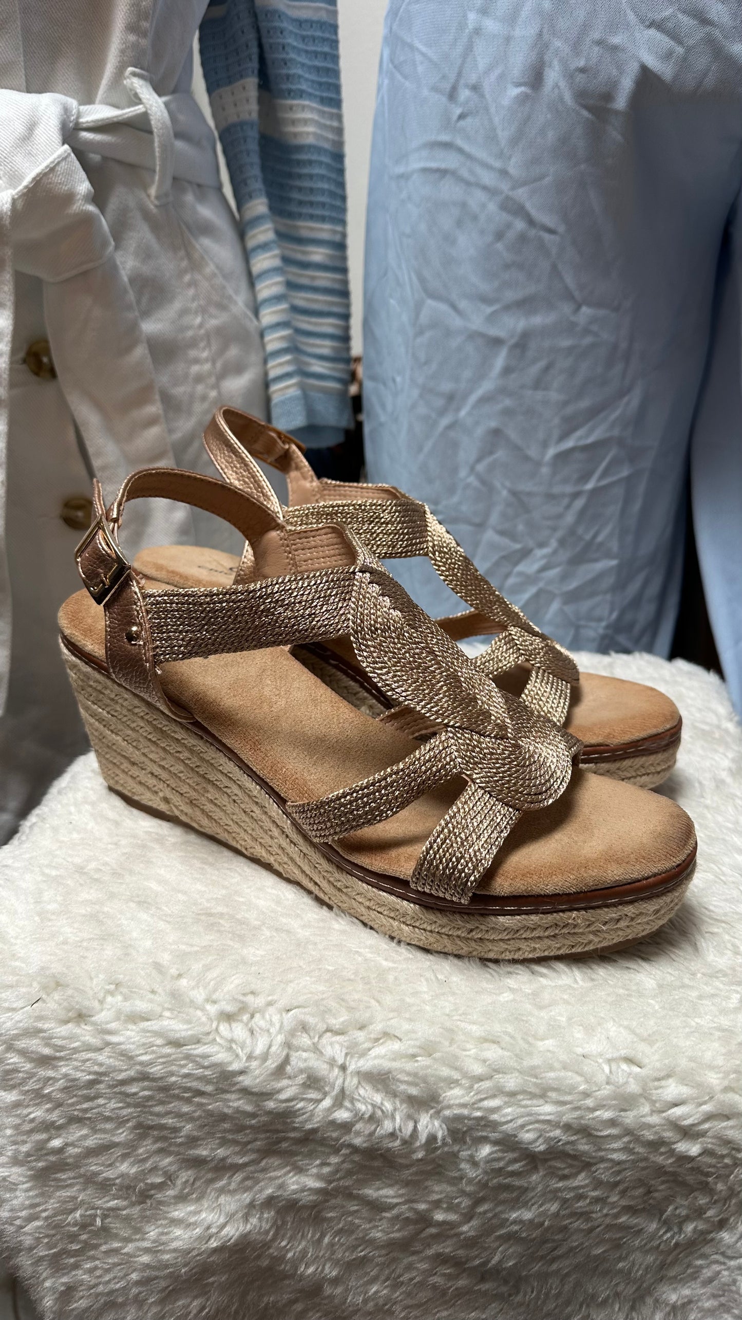 Bronze Shimmer Wedges Best fit Size 6.5