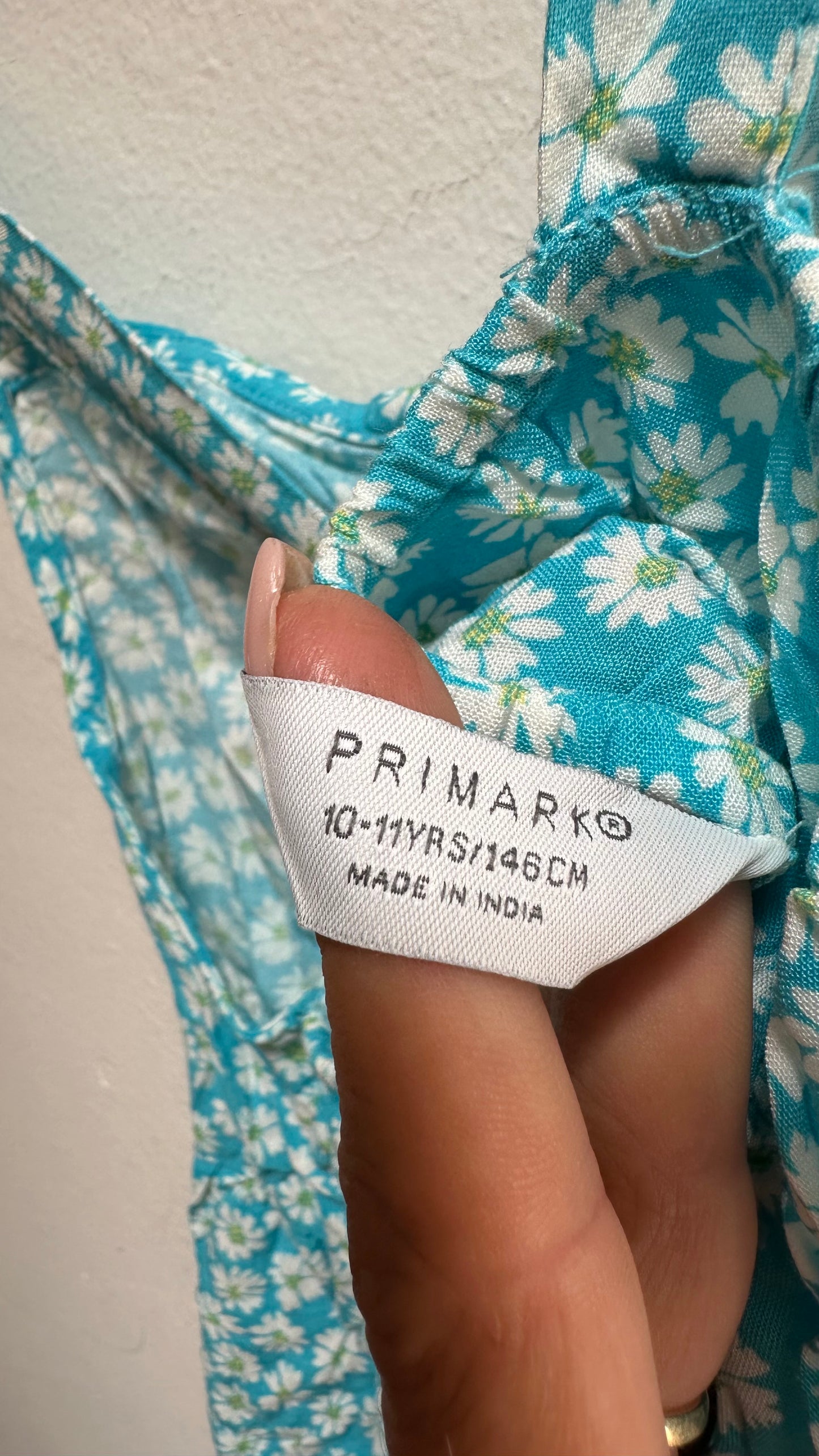 Primark Turquoise Floral Dress Age 10-11