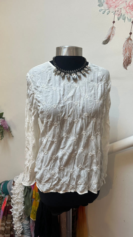 M&S Off White Top Size 12 but small fitting