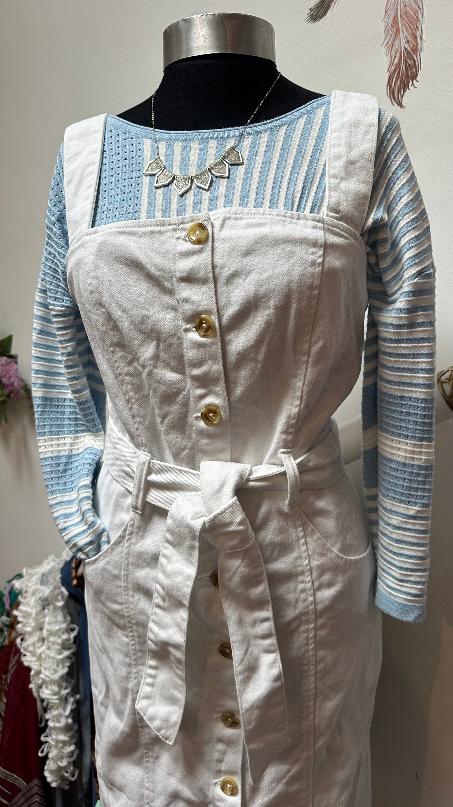 Denim Co 100% Cotton White Denim Dress Size 10