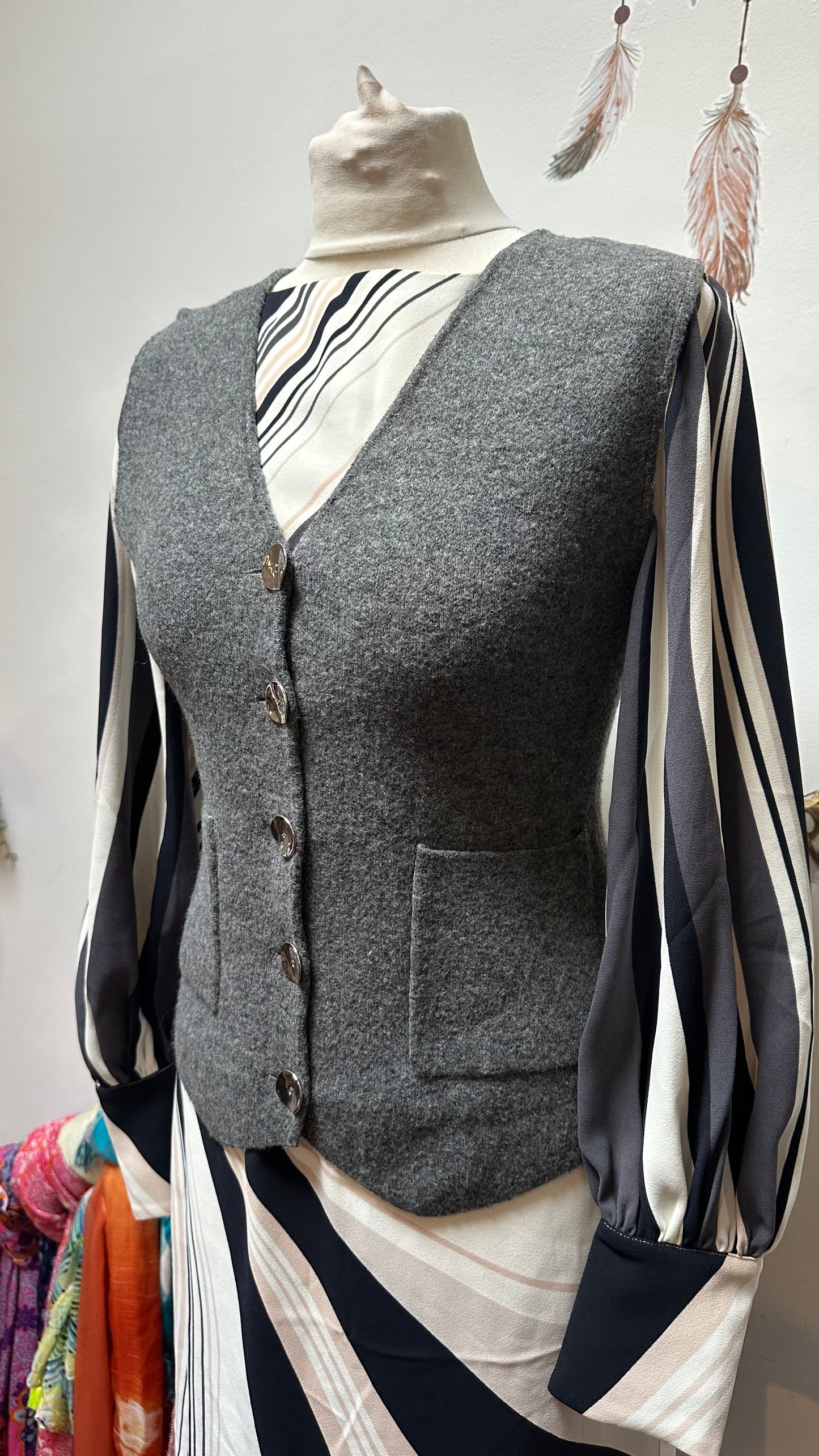 Zara Grey Vest Size S