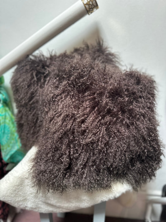 Scatterbox Sheepskin Cushions ChocolateBrown Colour, As New (2 Available) RRP €77 each!!! Price per cushion