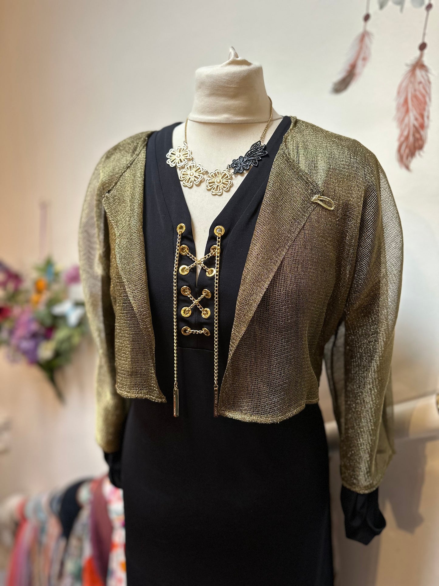 Gold Sheer Bolero Size S