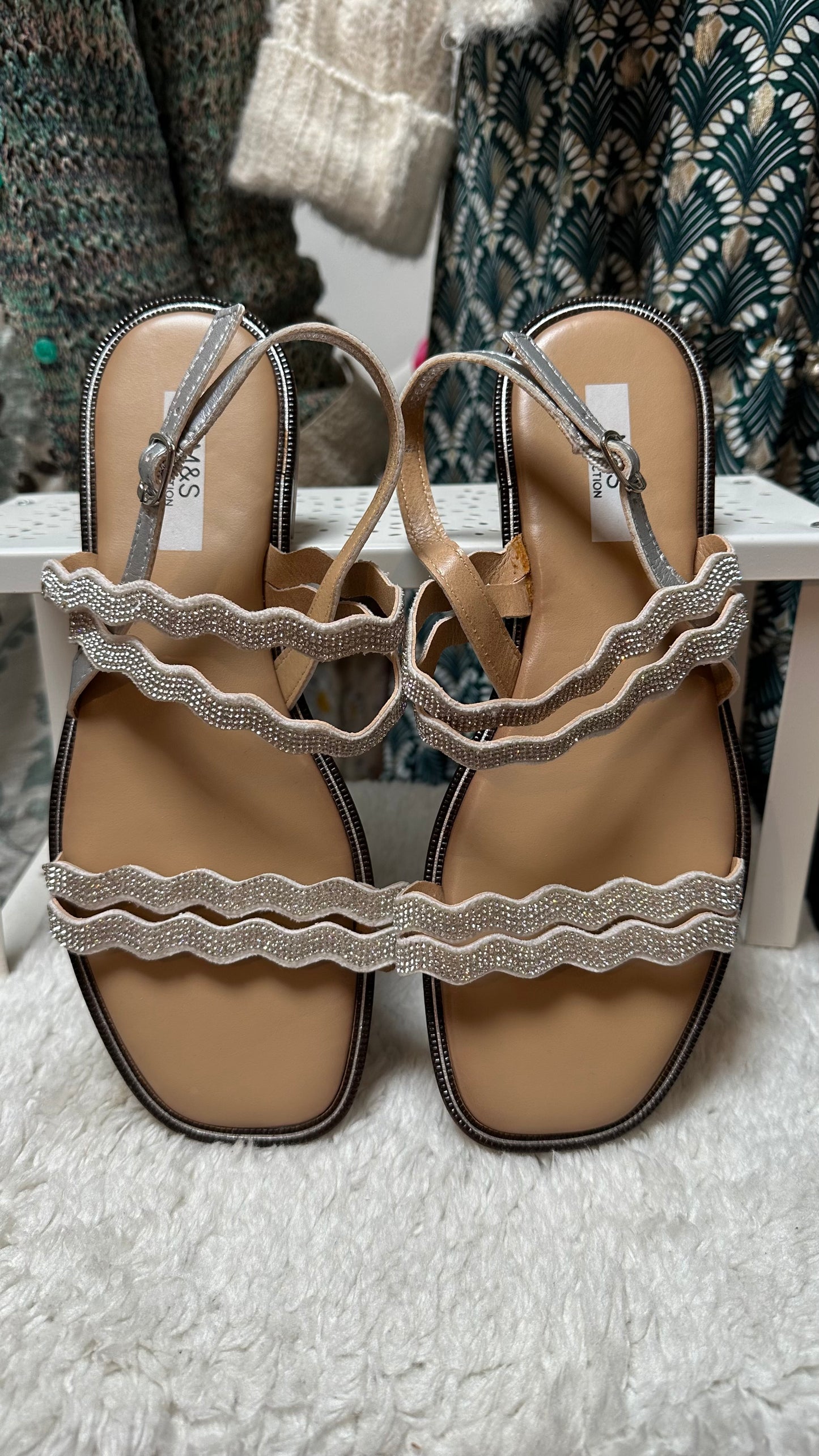M&S Sparkle Flats As New Size 5