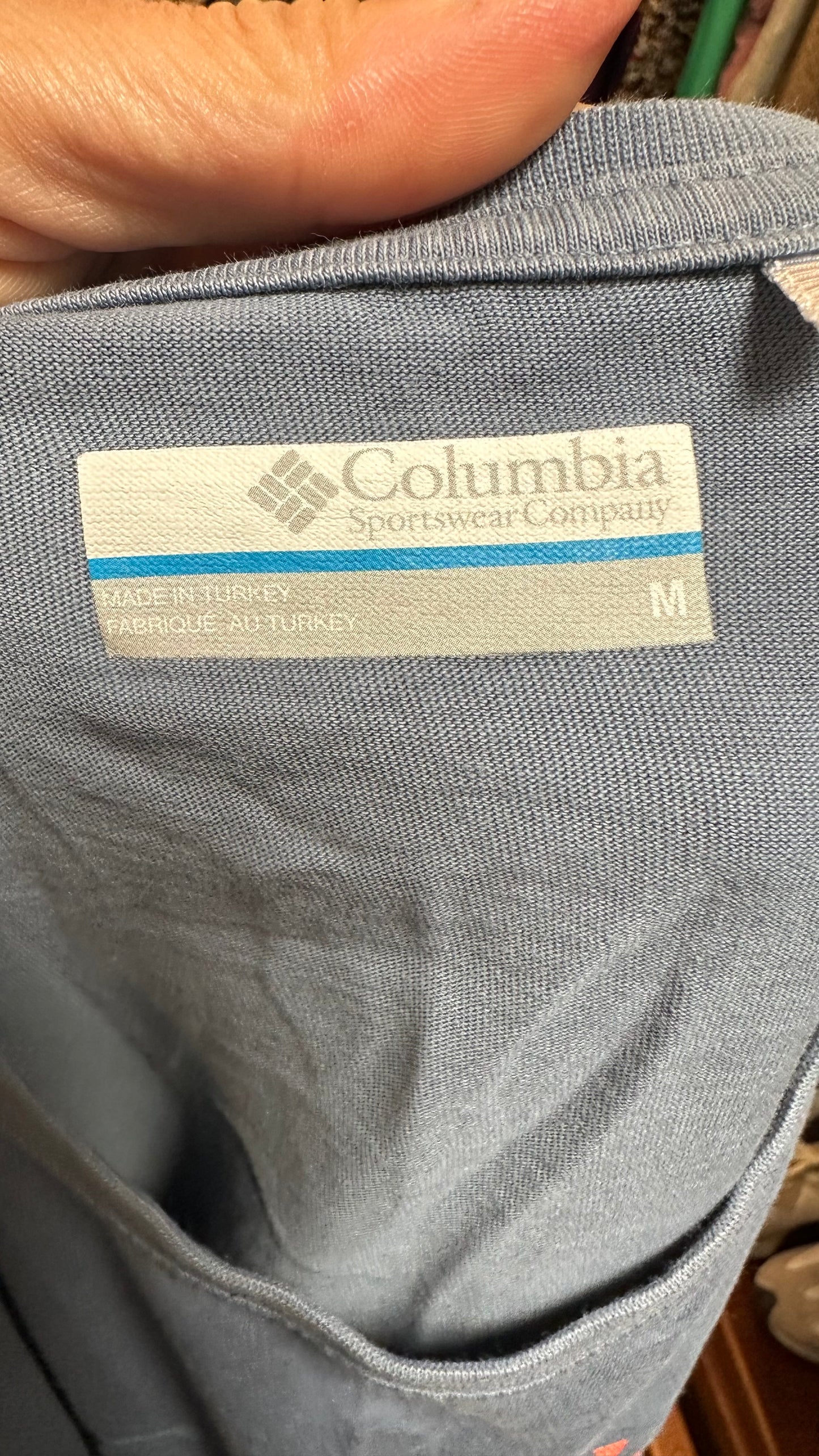 Columbia 98% Cotton Blue Tshirt Size M