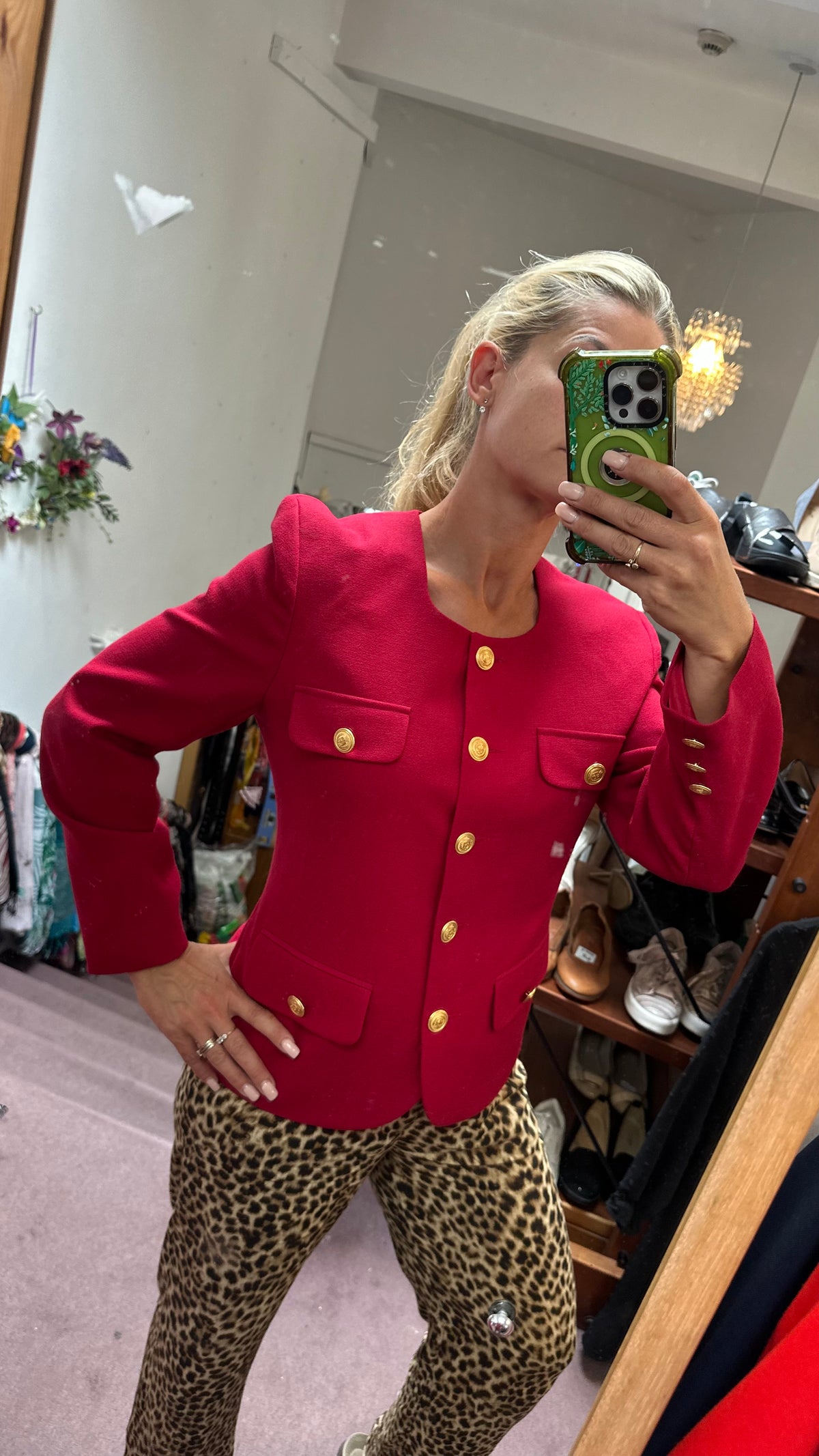 Stunning 100% Wool Red Jacket Size 10