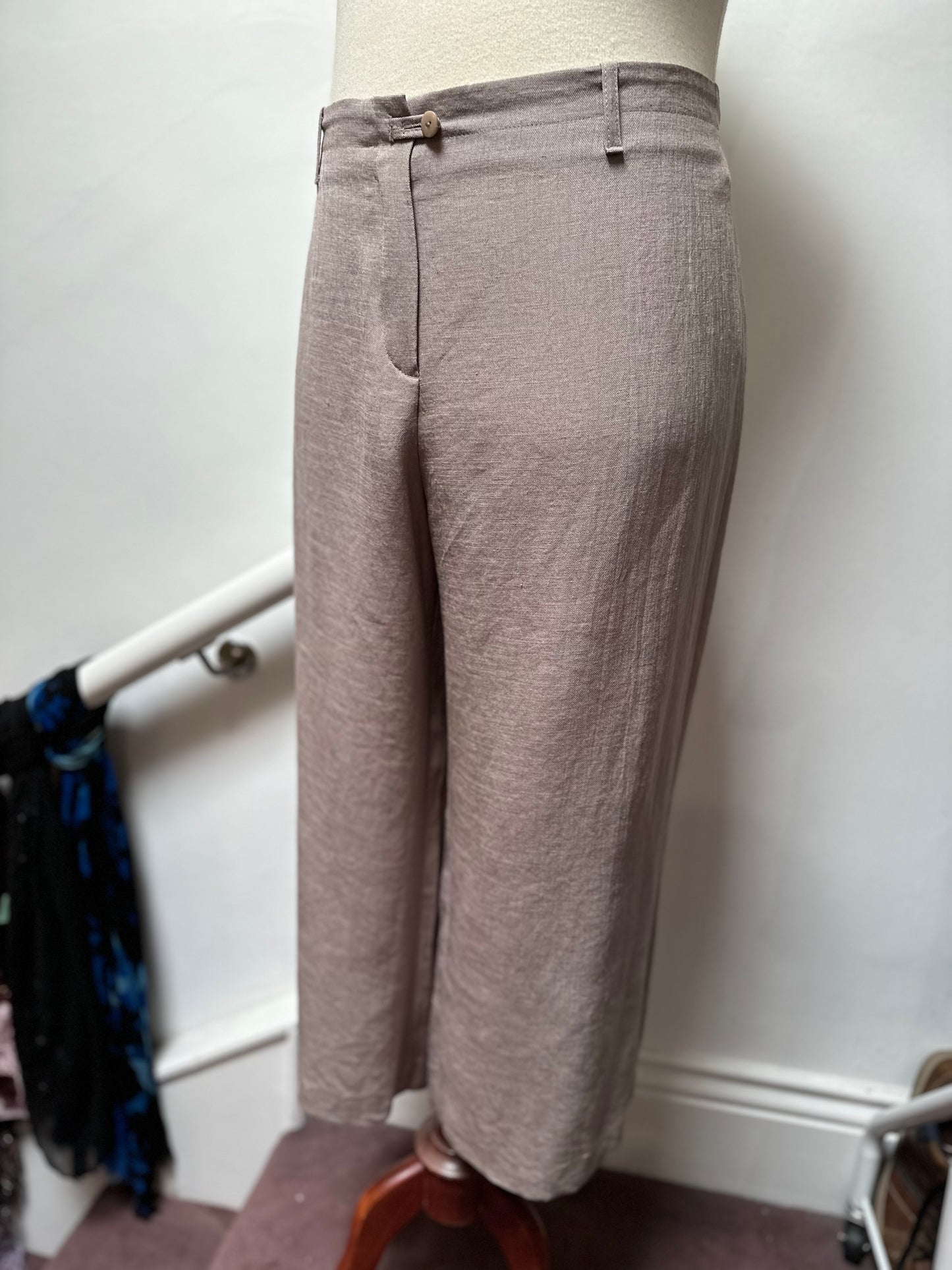 Personal Choice Beige Wide Leg Trousers, Size 22