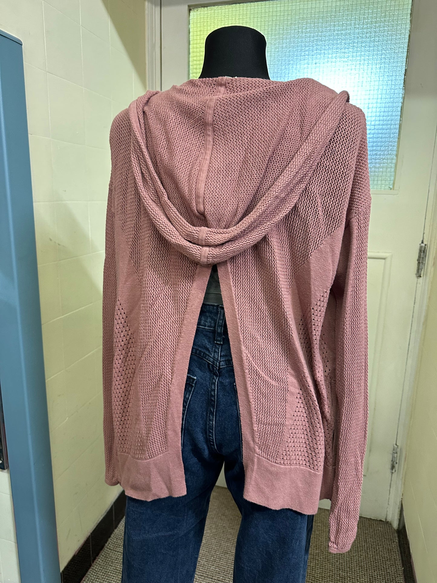 Lululemon Blush Pink Open Back Hooded Cardigan Size S