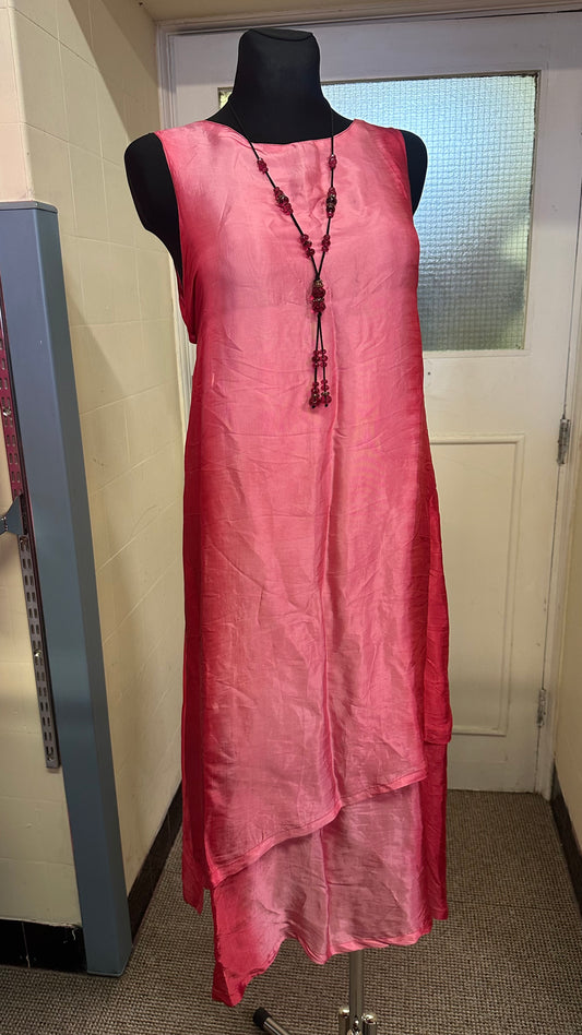 Beautiful Ombré 100% Silk Dress Size L