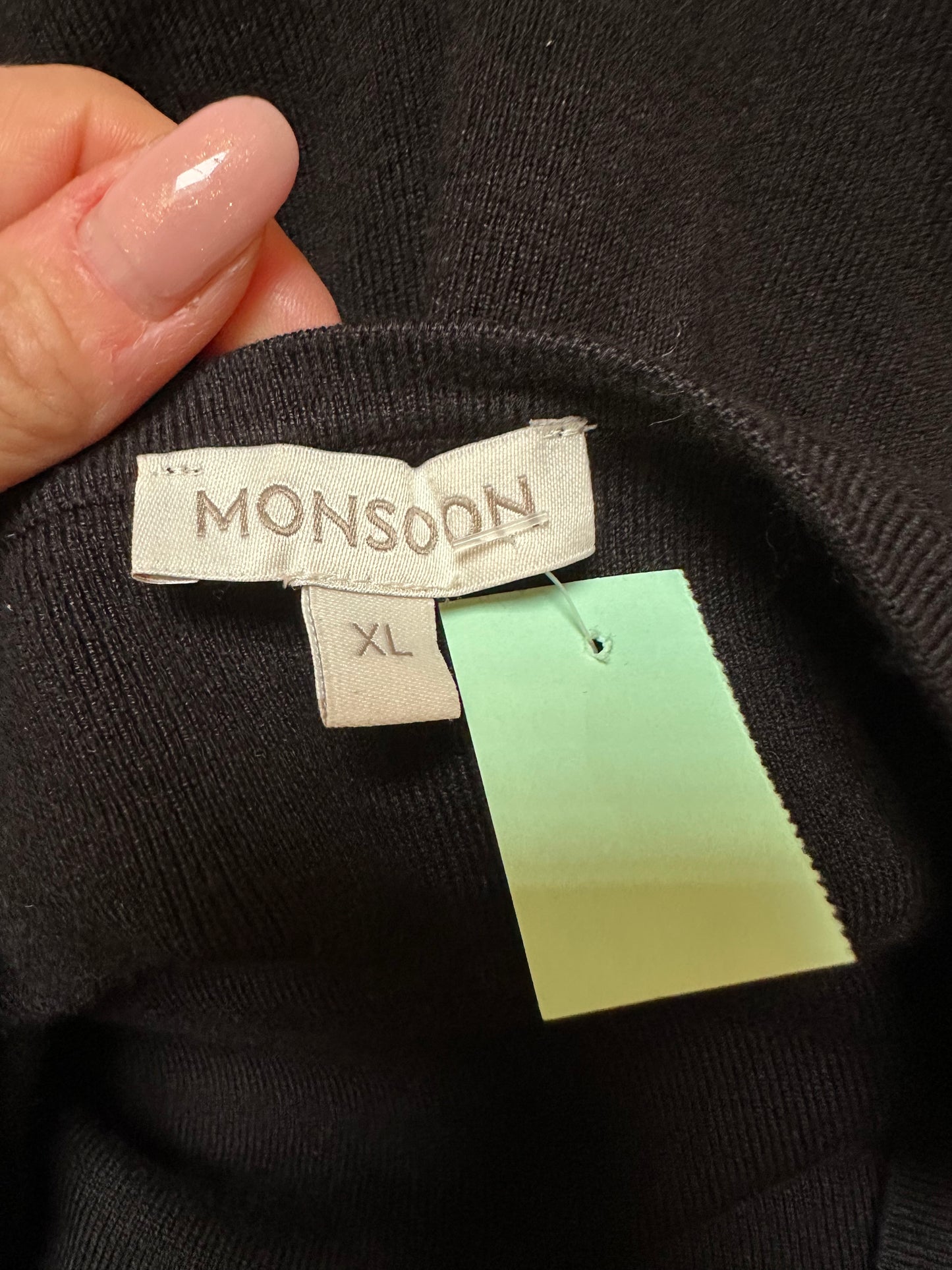 Monsoon Velvet Sleeves Top Size XL