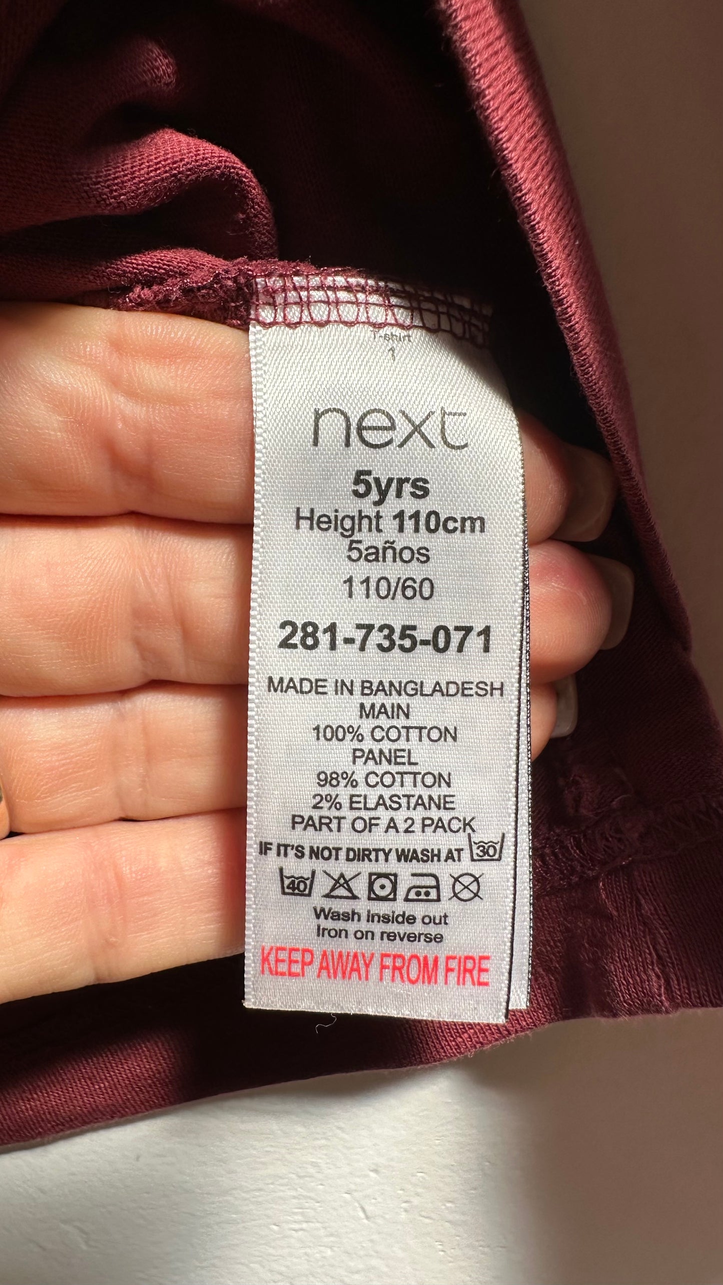 Next 100% Cotton Top Age 5-6