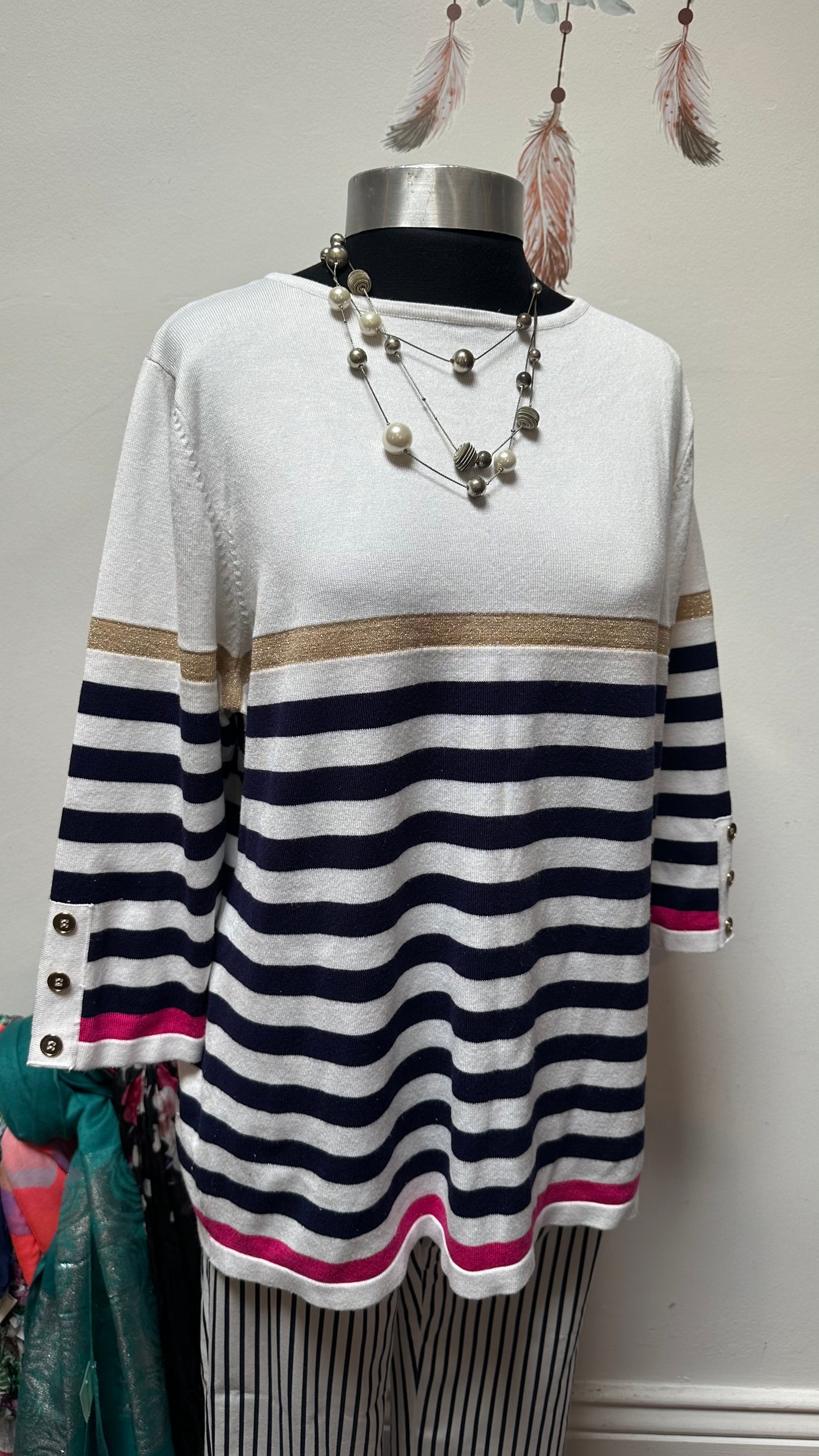 Paco Striped Sweater Size 16