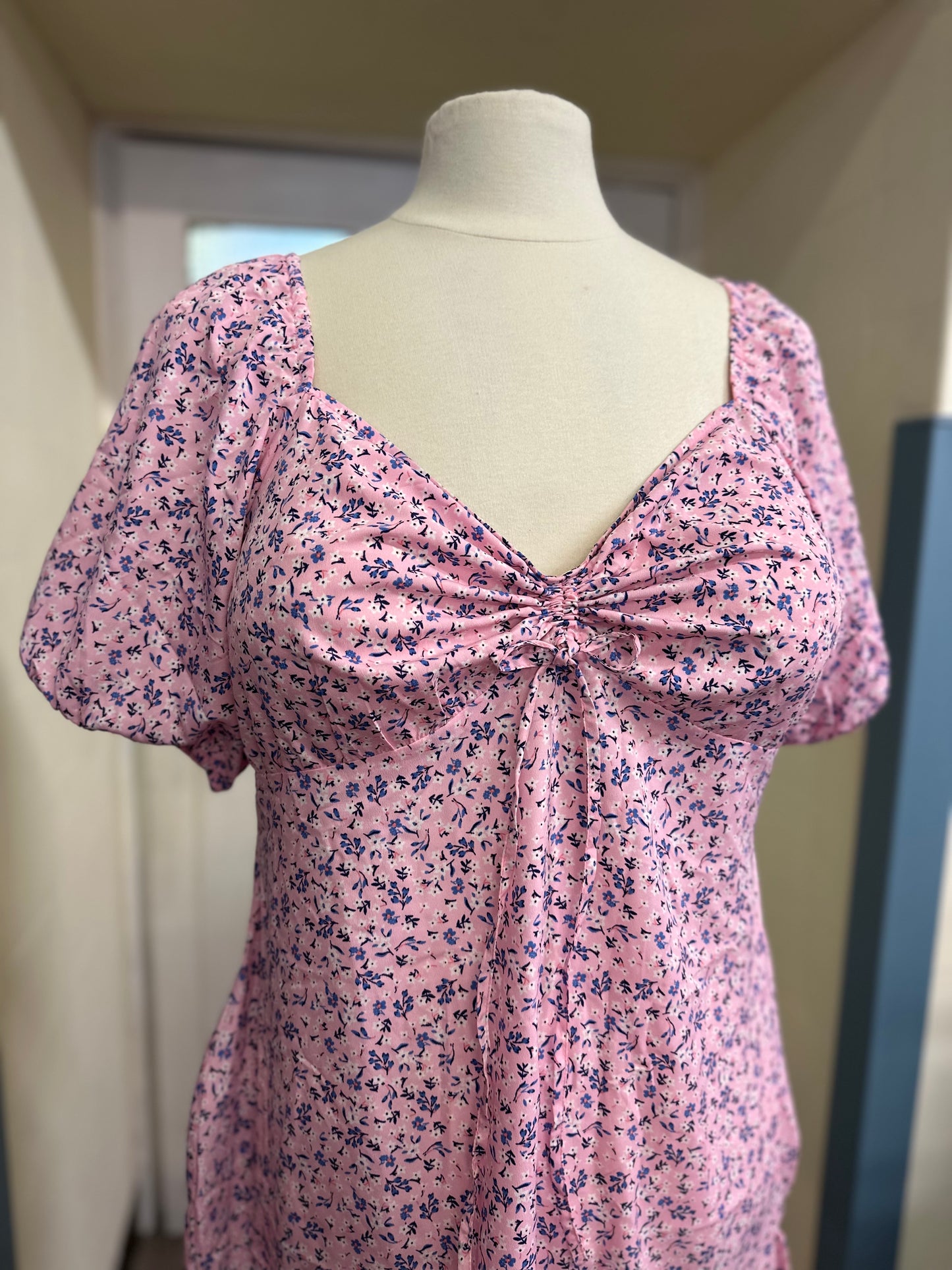 Boohoo Pink Floral Dress, Size 20