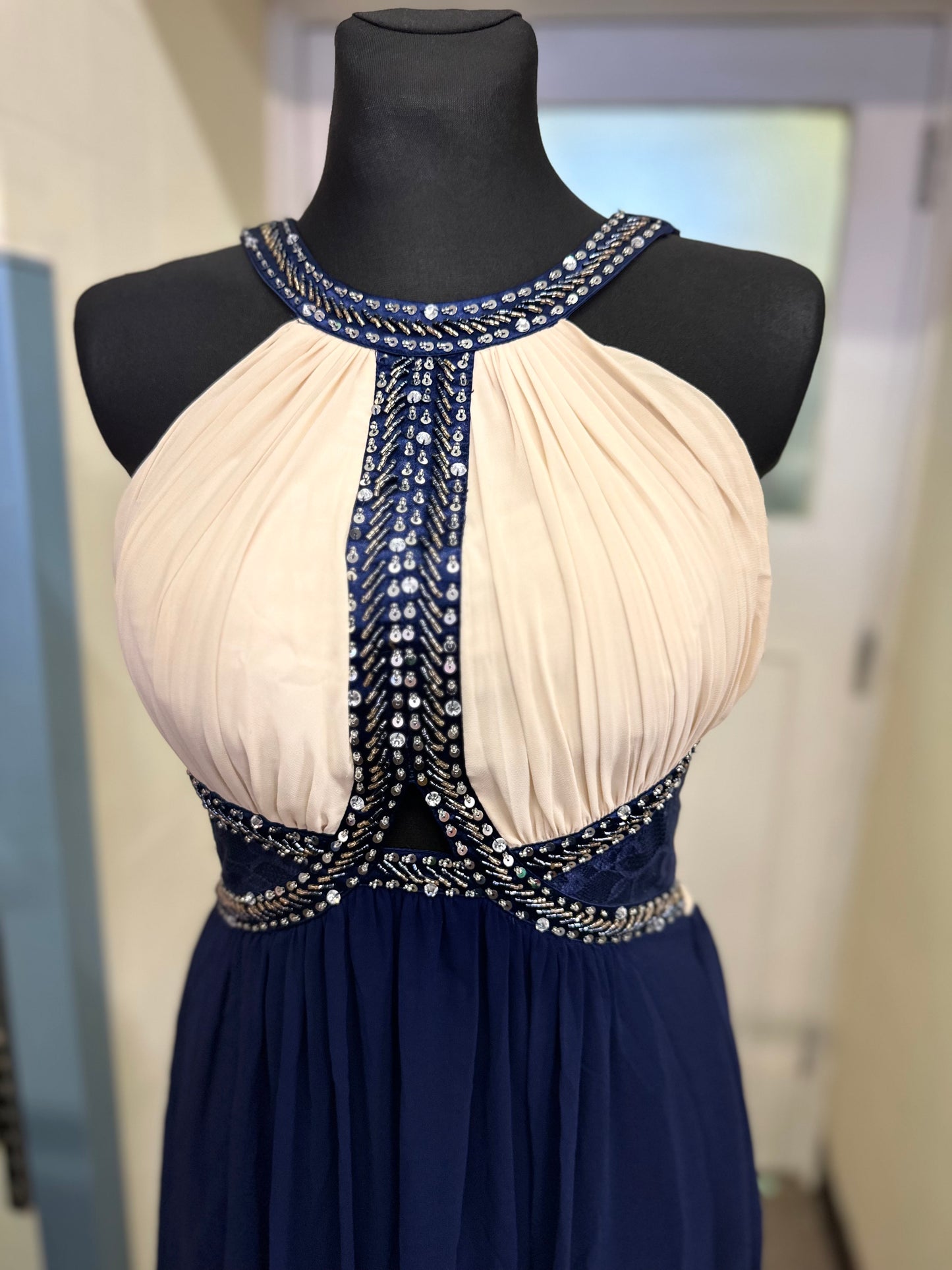 Little Mistress Navy Occasion Wear Dress Size 10