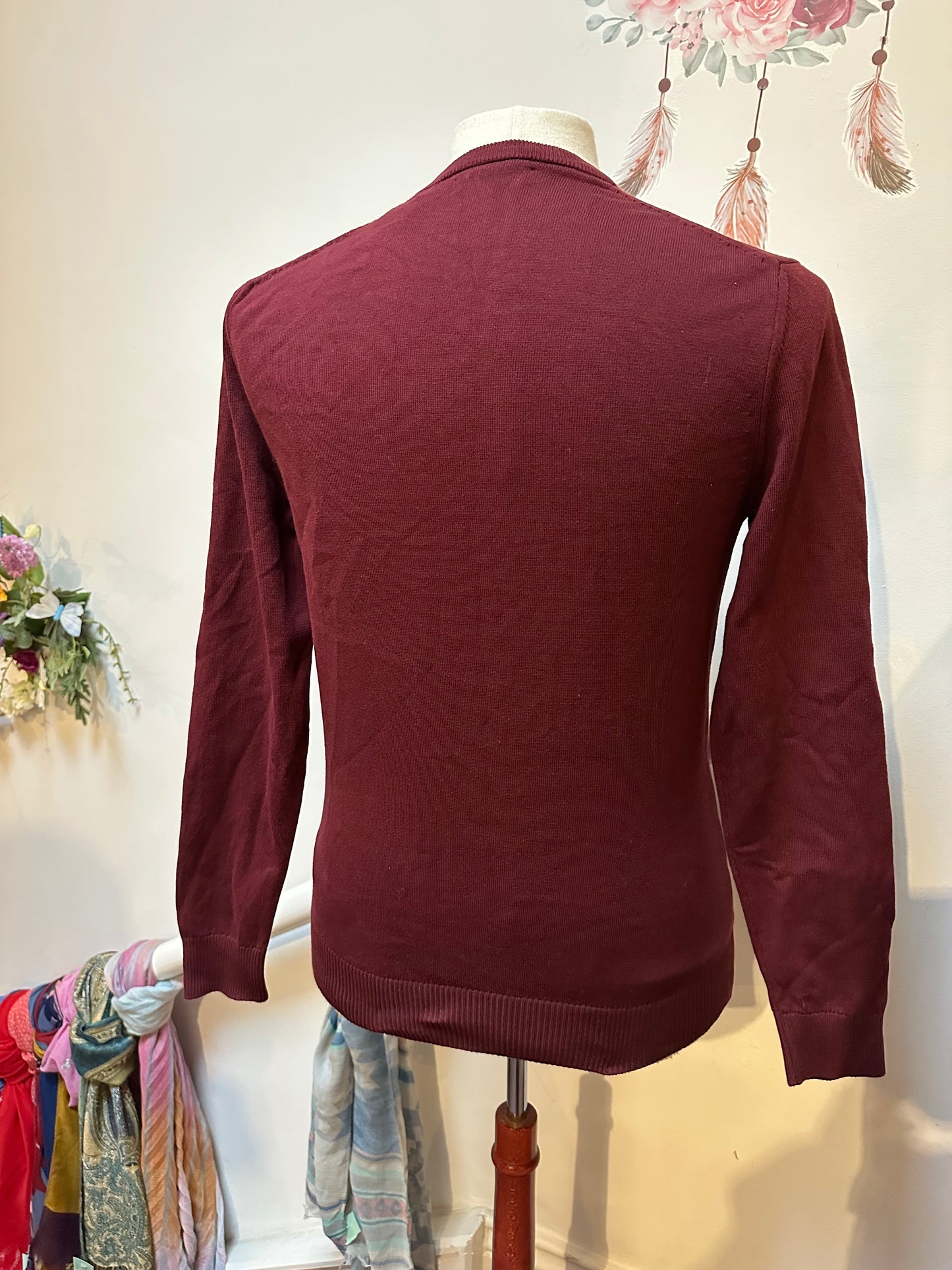Remus Uomo 90% Cotton Burgundy Sweater Size M