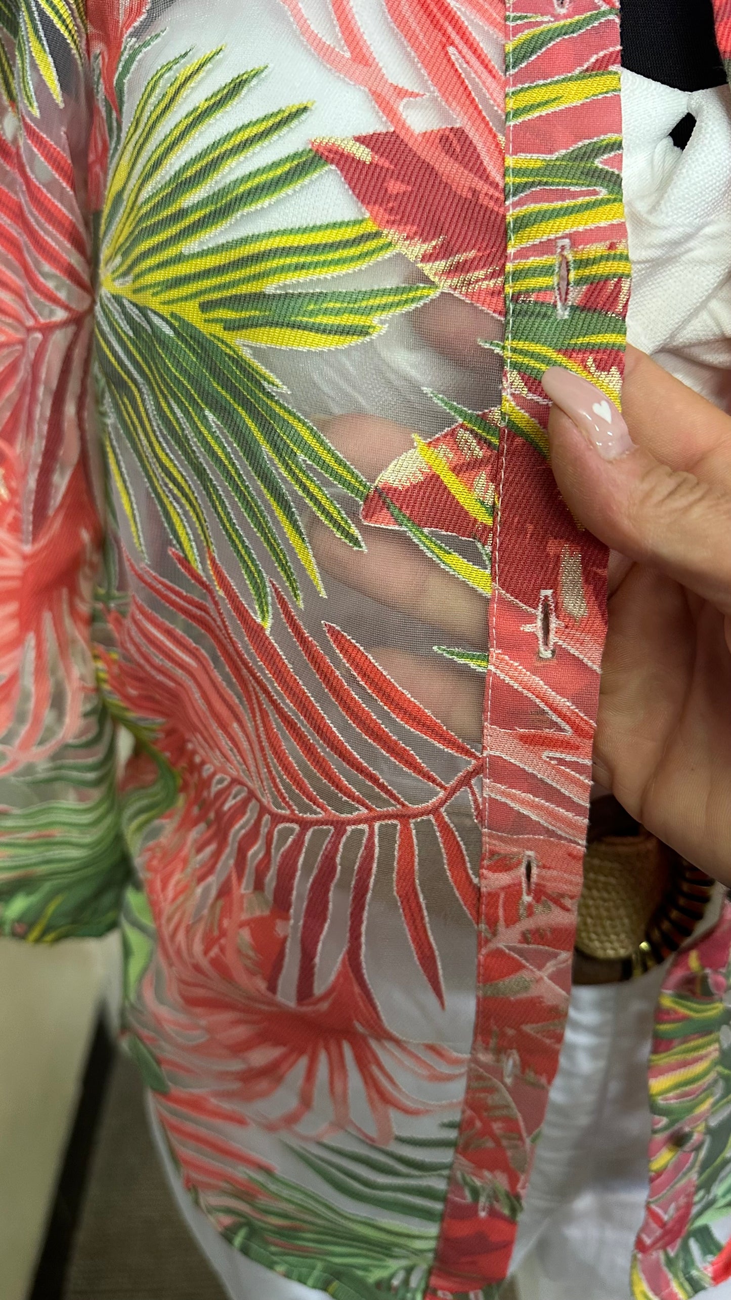 Jungle Semi-Sheer Blouse Best Fit Size S