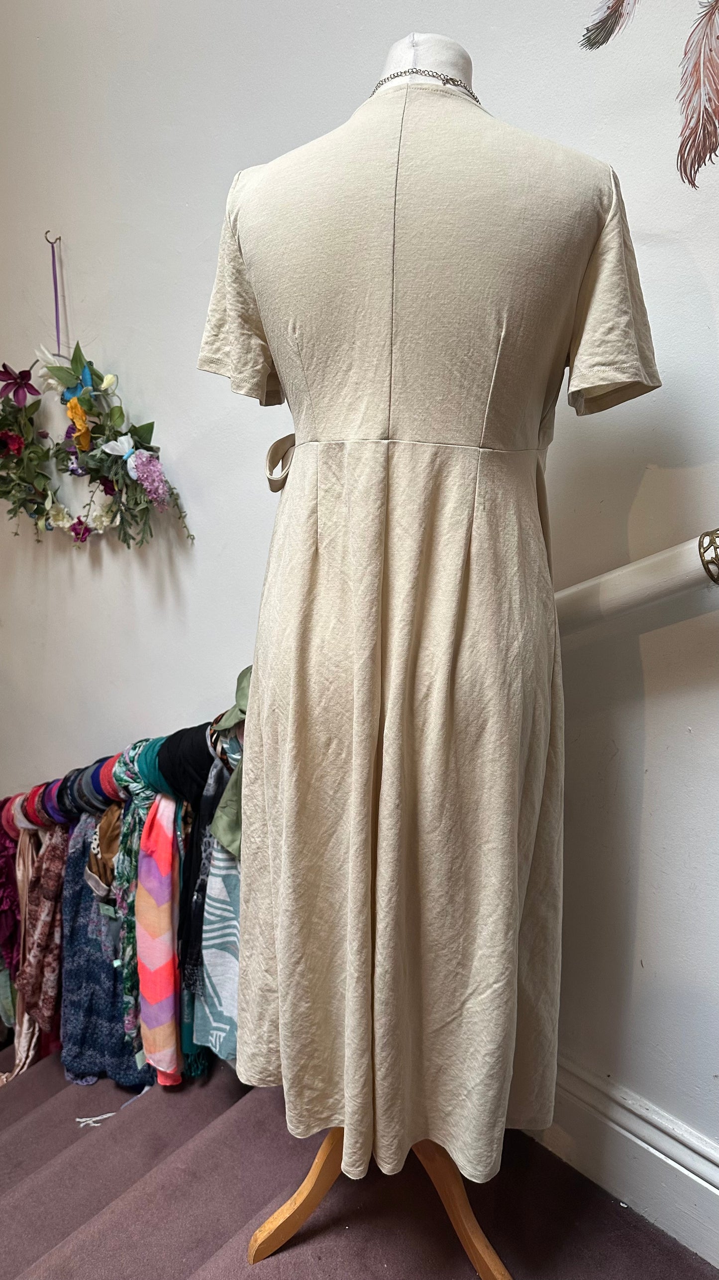 Primark Beige Wrap Dress Size 10