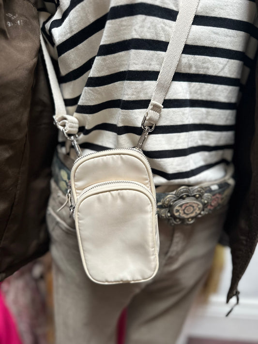 Off White Crossbody Phone Pouch