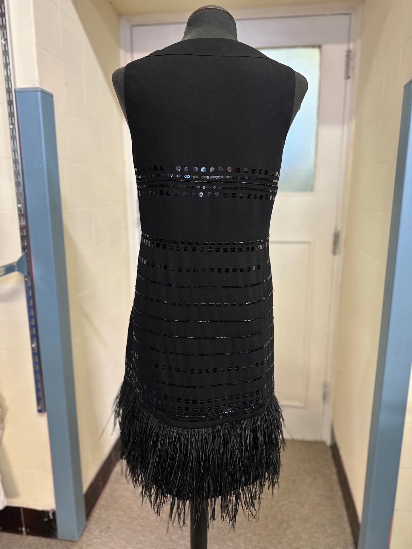 Beautiful Gallery Dress with Sequins & Feather Details Size 12