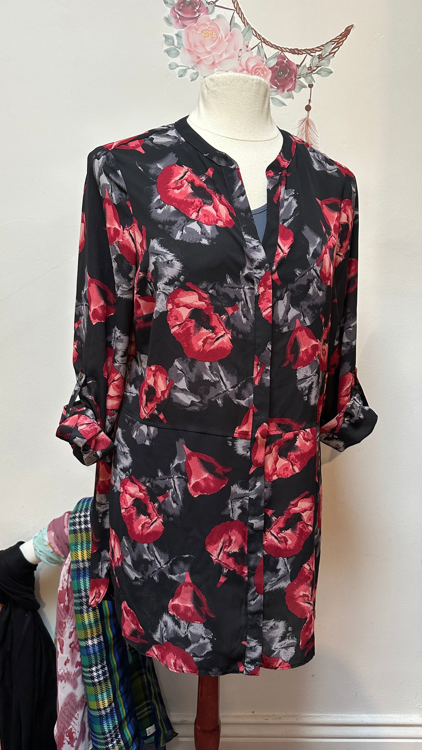 Debenhams Floral Tunic Top Size 18