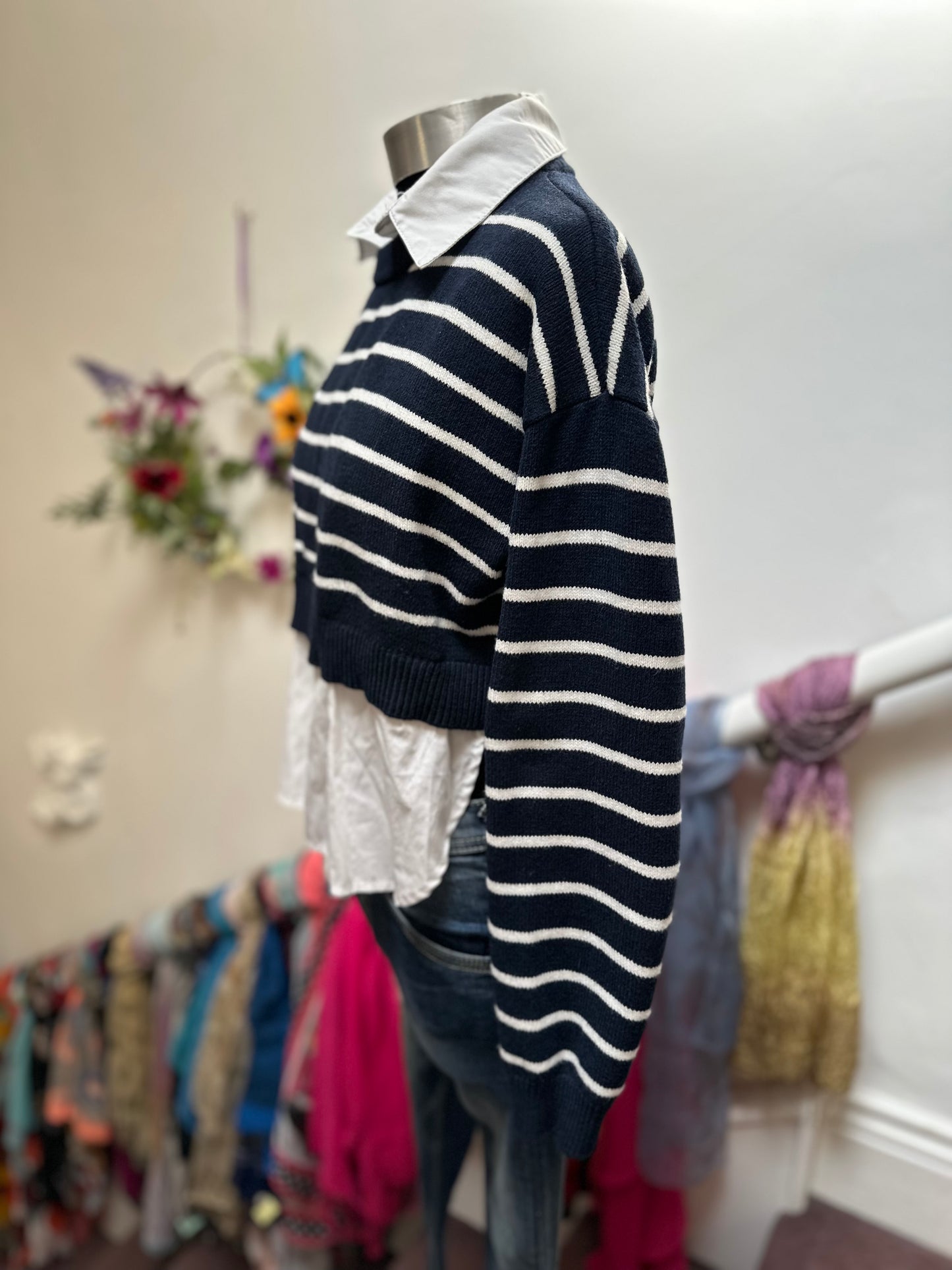 Primark Sweater with faux Blouse Size S