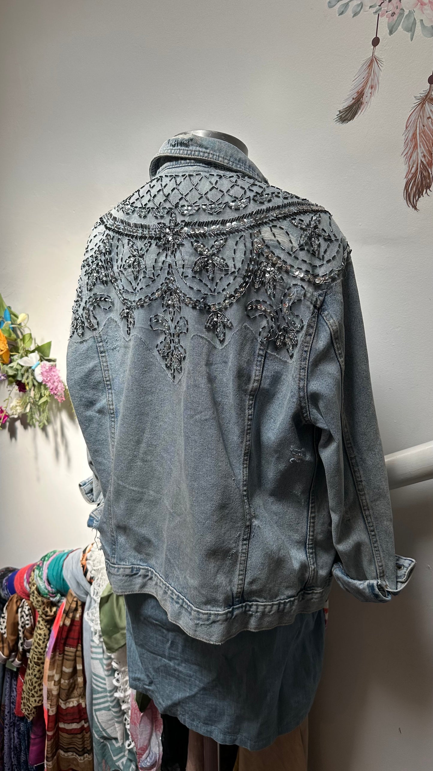 New Look Sparkle Denim Jacket Size 12