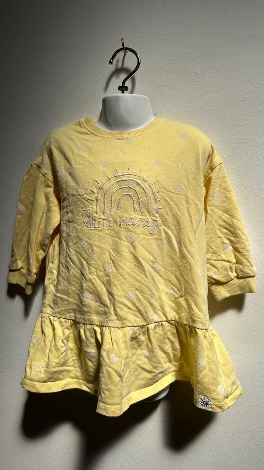 Next Yellow Sweater Dress Age 2-3 100% Organic Cotton