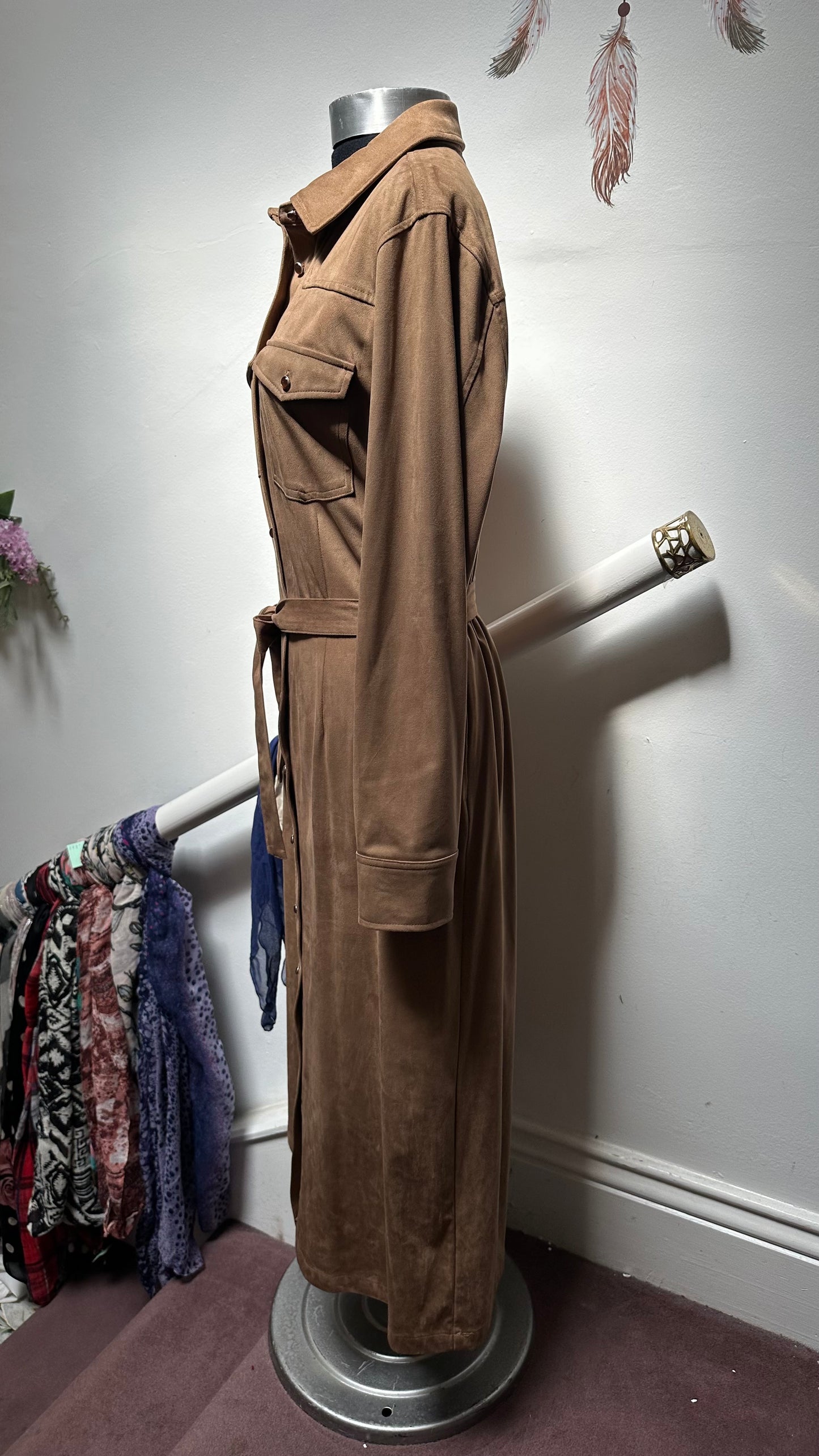 Next Suedette Shirt Dress Size 14