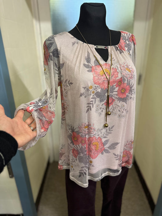 Dorothy Perkins Floral Shimmer Top Size 12 New with Tags