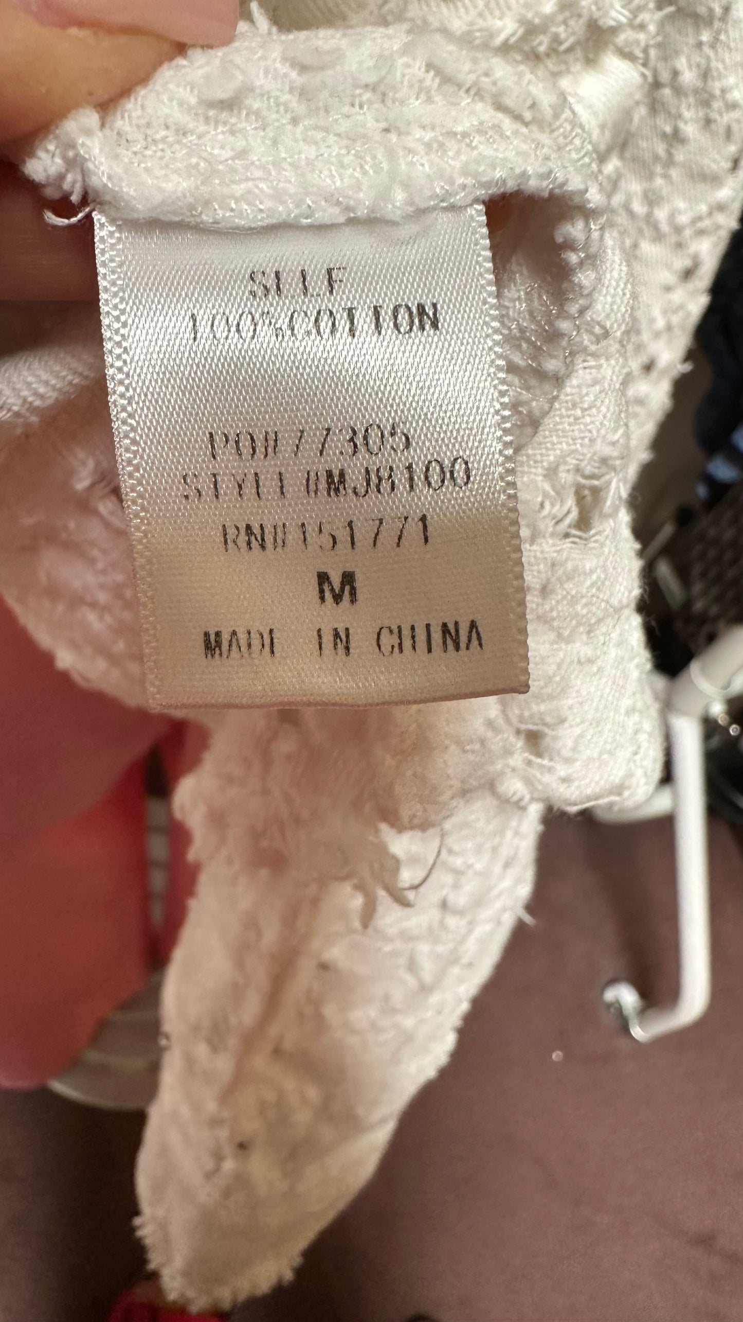 Gilly White Cotton Jacket Size M
