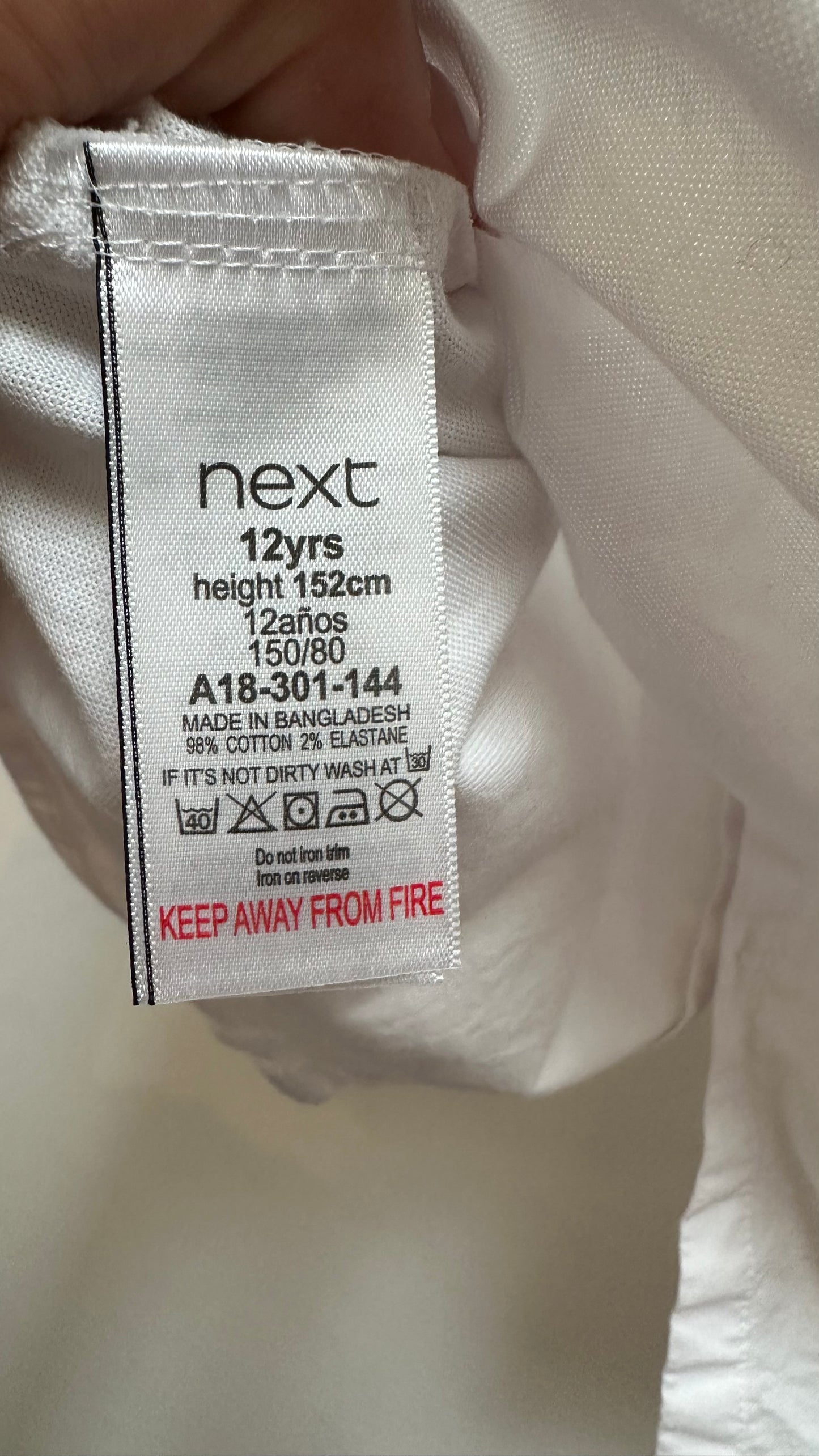 Next Red/Blue/White Short Sleeve Shirt 98% Cotton Age 12