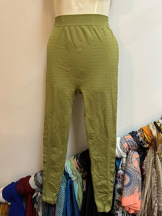 Pretty Little Thing Olive Green Leggings Size S