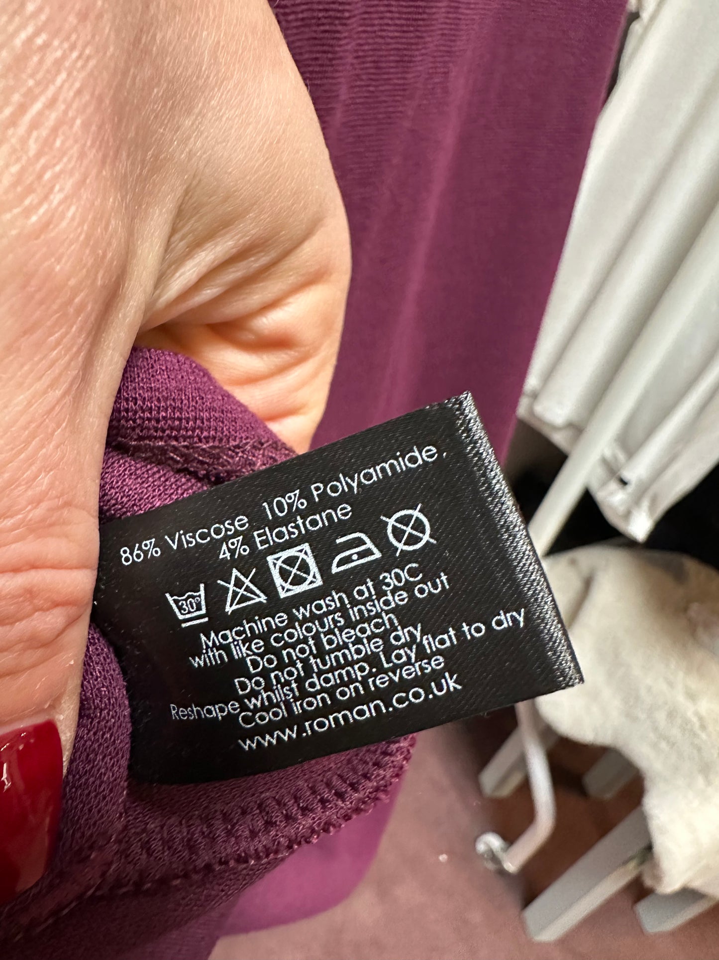 Roman Purple Dress with Pockets Size 16