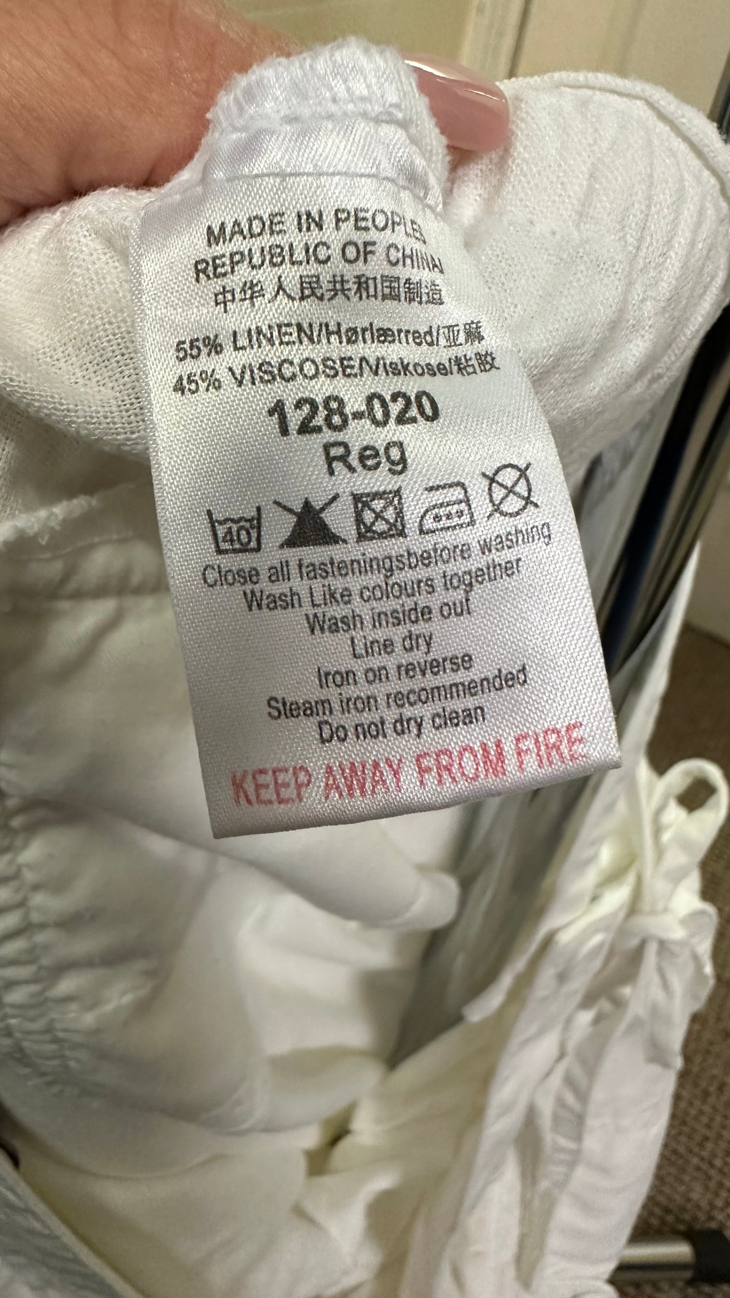 Next Linen Blend White Trousers Size 18