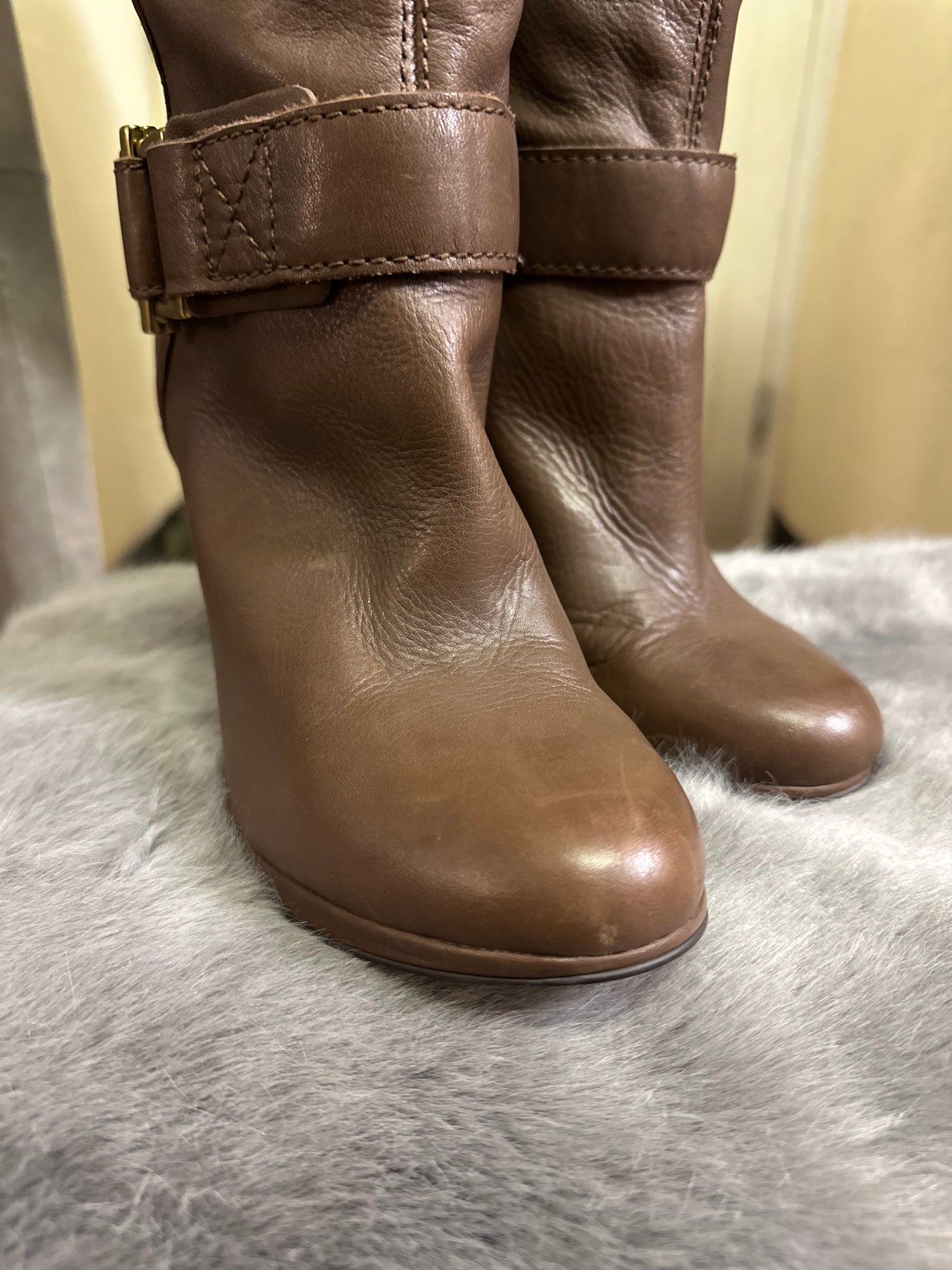 Stunning French Connection Real Leather & Suede Long Boots As New Size 6.5 RRP £200!!
