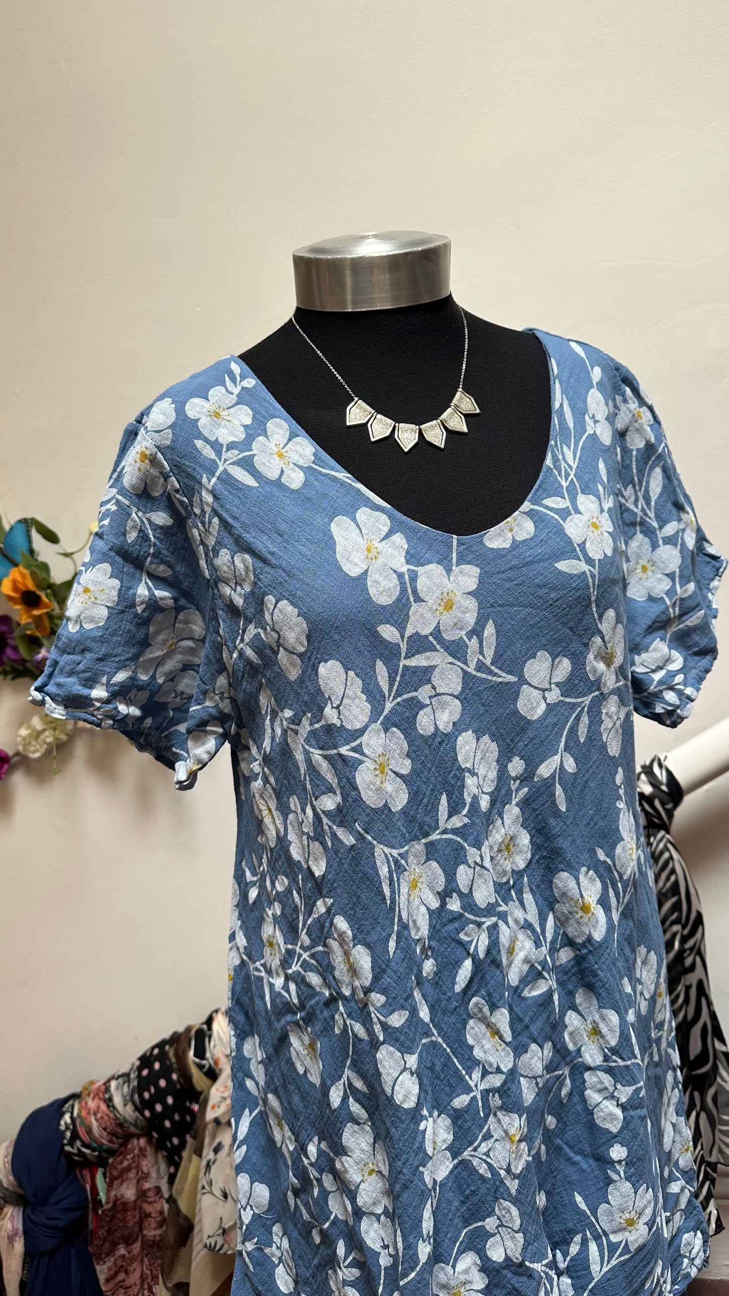 Made in Italy Tunic Dress 95% Cotton Best Fit Size M